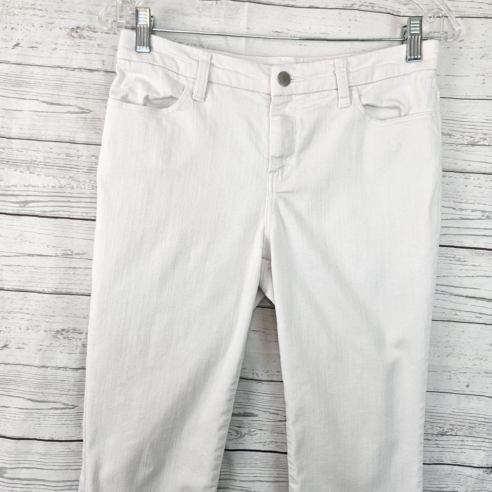 Vintage Chico's Womens Girlfriend Slim Leg Capri Jeans Sz 4 White Mid Rise Size 27" / US 4 / IT 40 - 2 Thumbnail