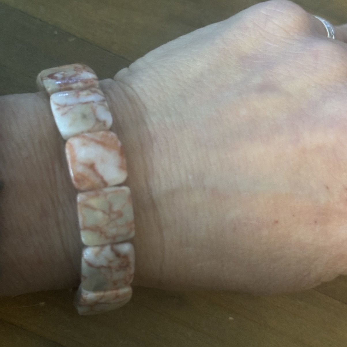 Other Natural marbled redline tile stone stretch bracelet Size ONE SIZE - 2 Thumbnail