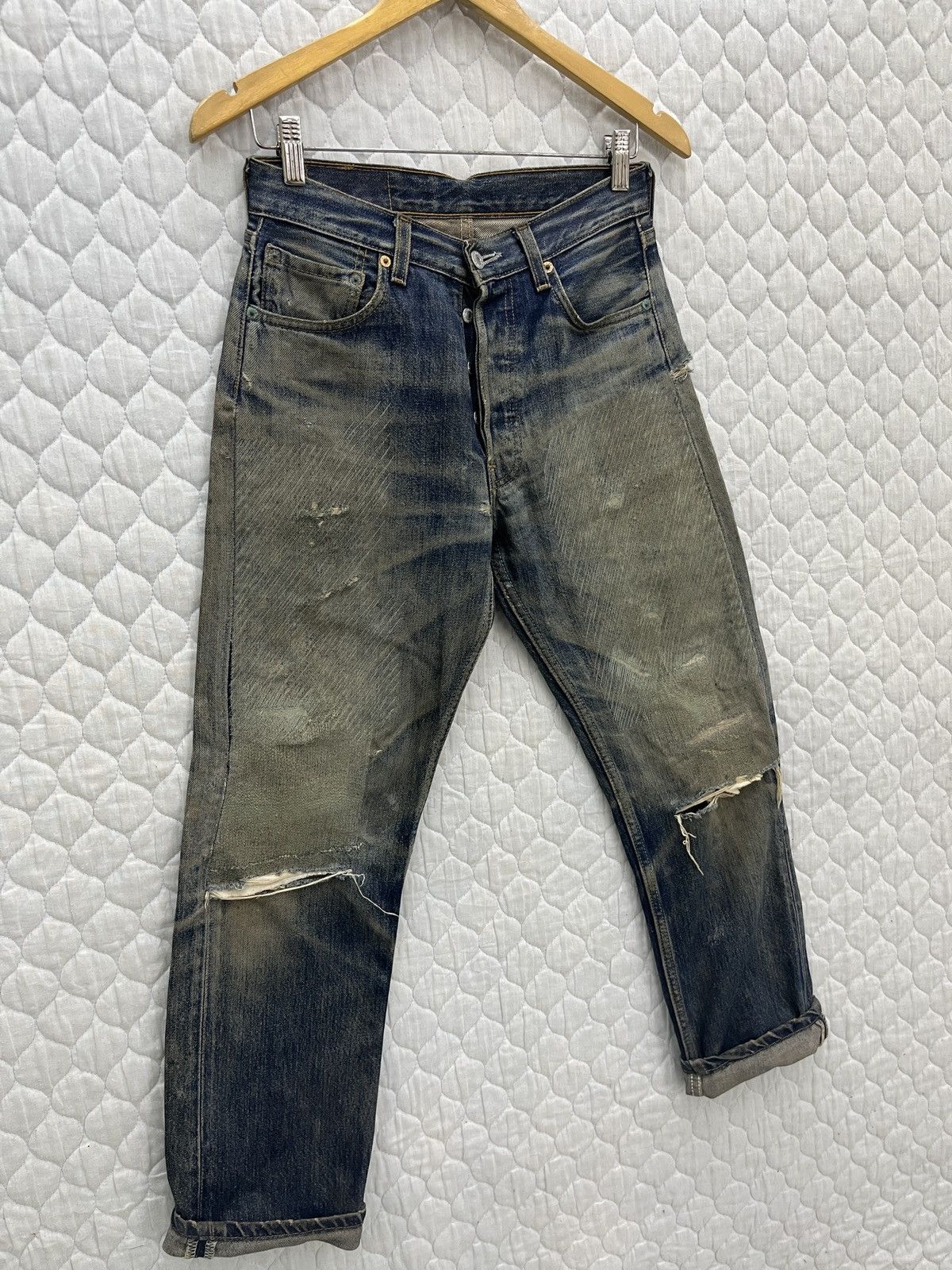 Levi's 🔥🔥🔥RARE VTG LEVIS DISTRESSED DENIM Size US 28 / EU 44 - 3 Thumbnail