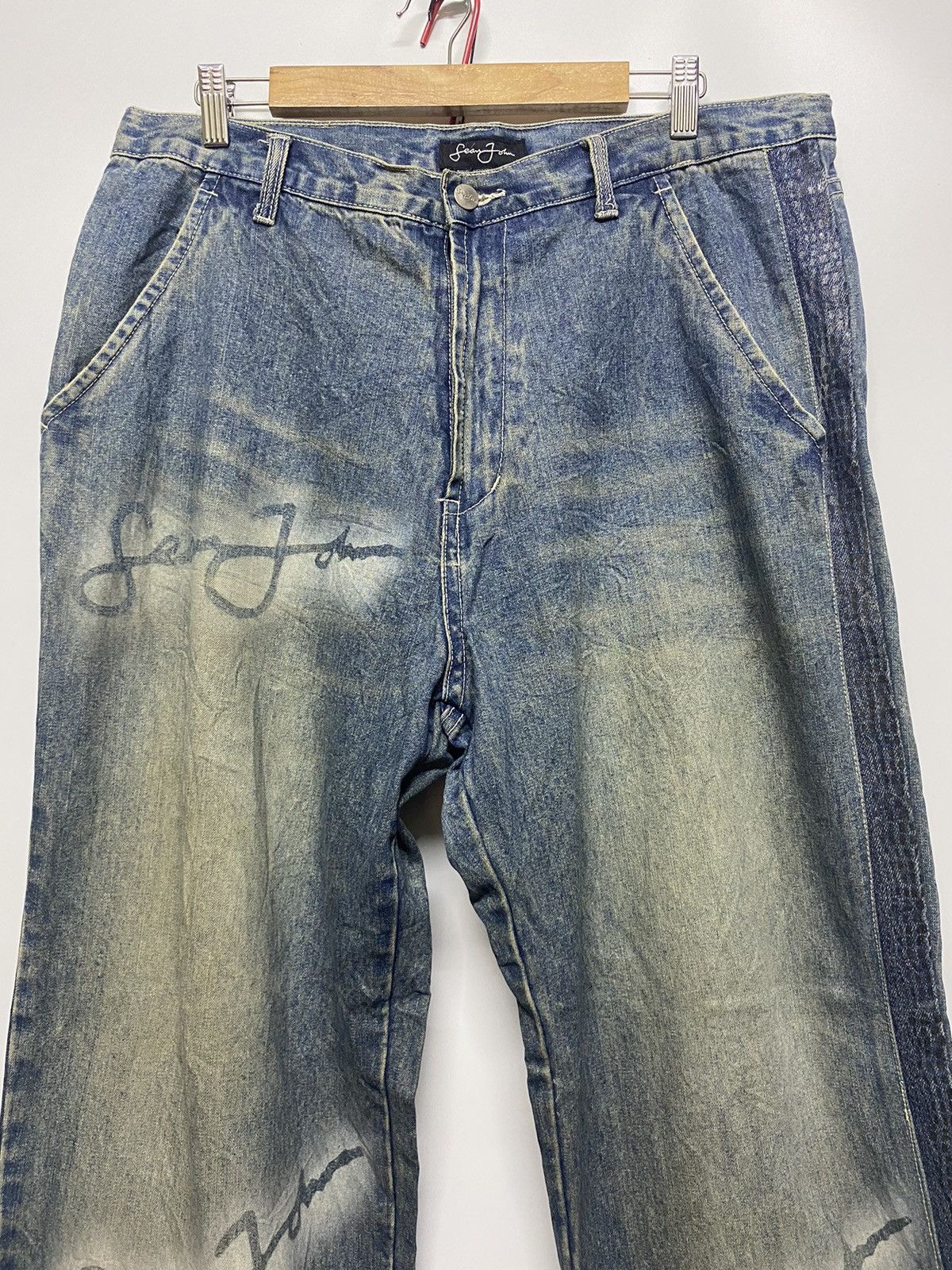 Sean John Sean John Mens Jeans Embroidered Sign Logo Retro Baggy Denim Size US 36 / EU 52 - 3 Thumbnail