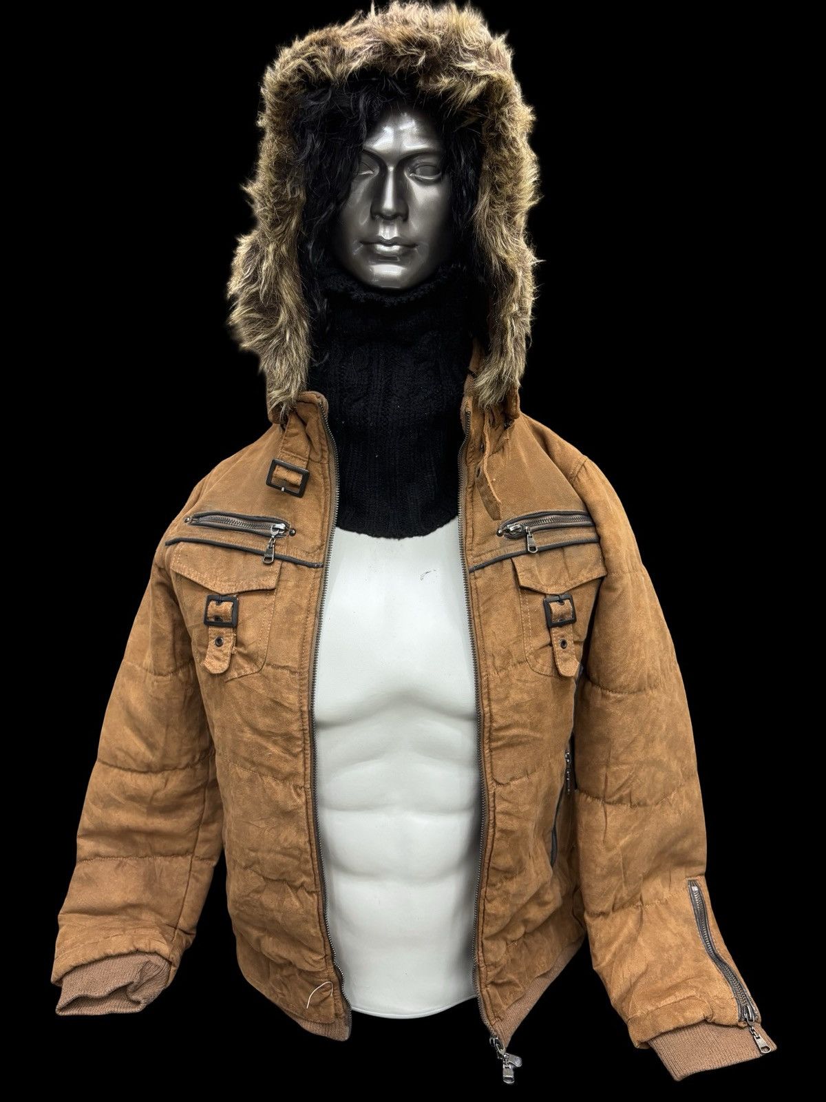 Japanese Brand in the attic Multipockets Fur Hoodie Punk Jacket Size US S / EU 44-46 / 1 - 14 Thumbnail