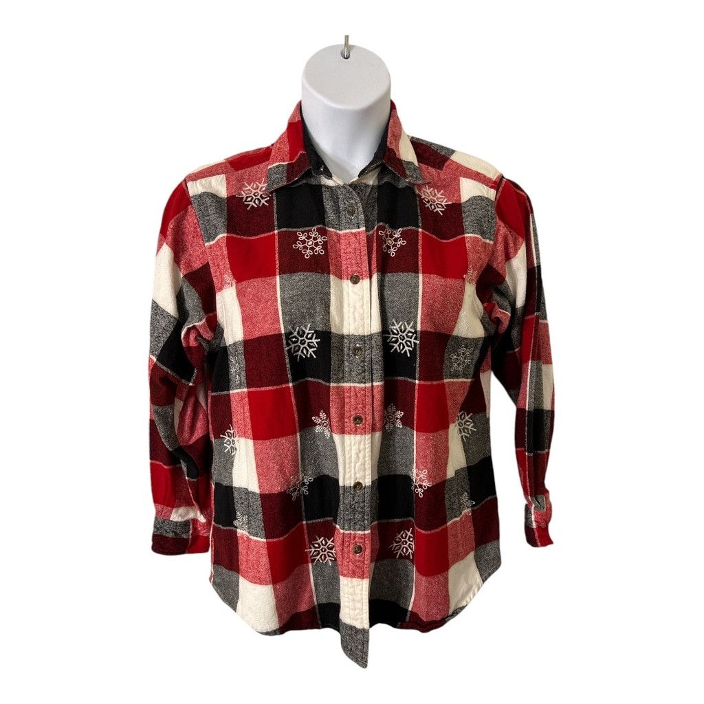 Other Dress Barn Women's Plaid Shirt 14/16 Red Black Size XL / US 12-14 / IT 48-50 - 1 Thumbnail
