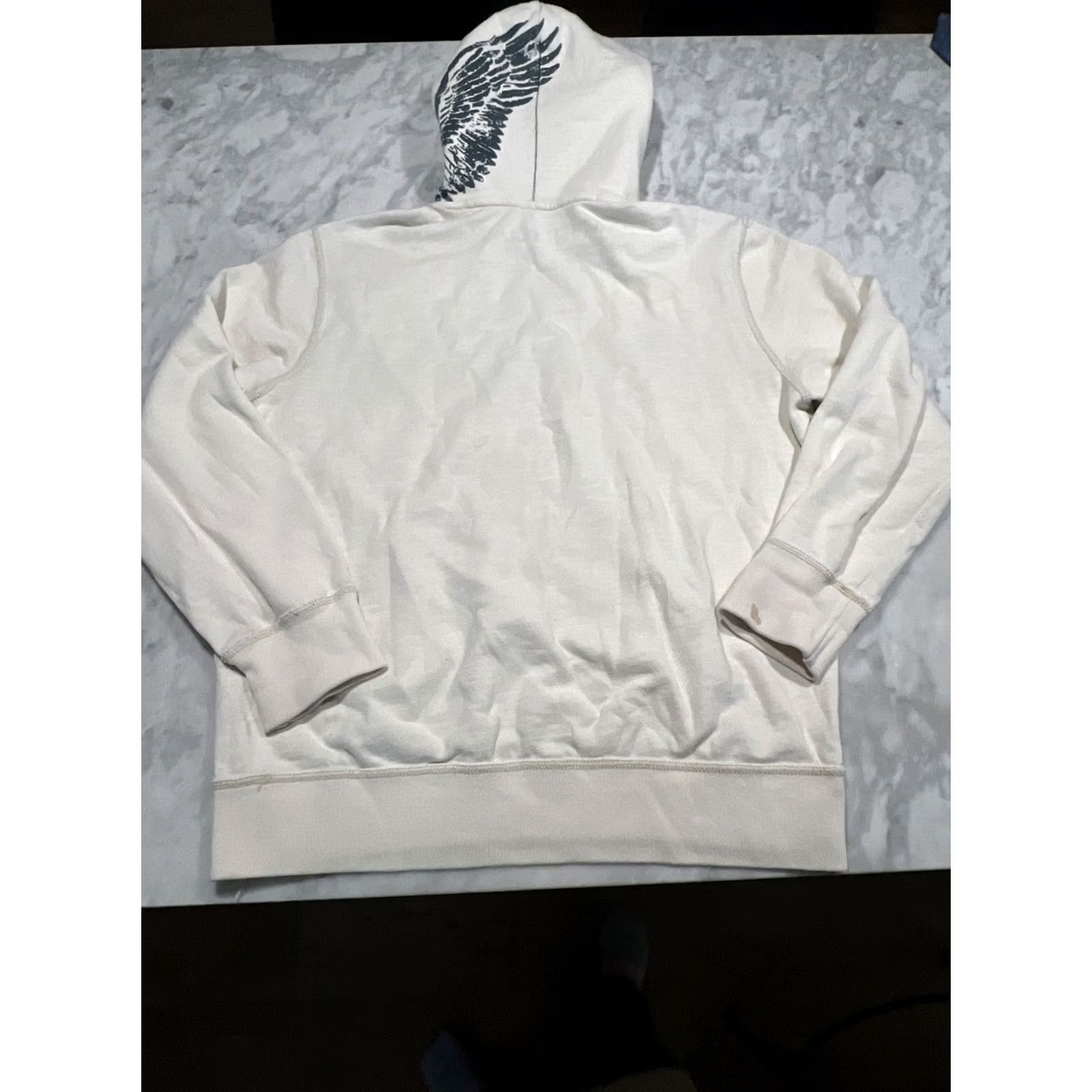 American Eagle Outfitters American Eagle Outfitters Hoodie Mens Large Eagle On Hood Graphic Print Pullover Beige Size US L / EU 52-54 / 3 - 5 Thumbnail