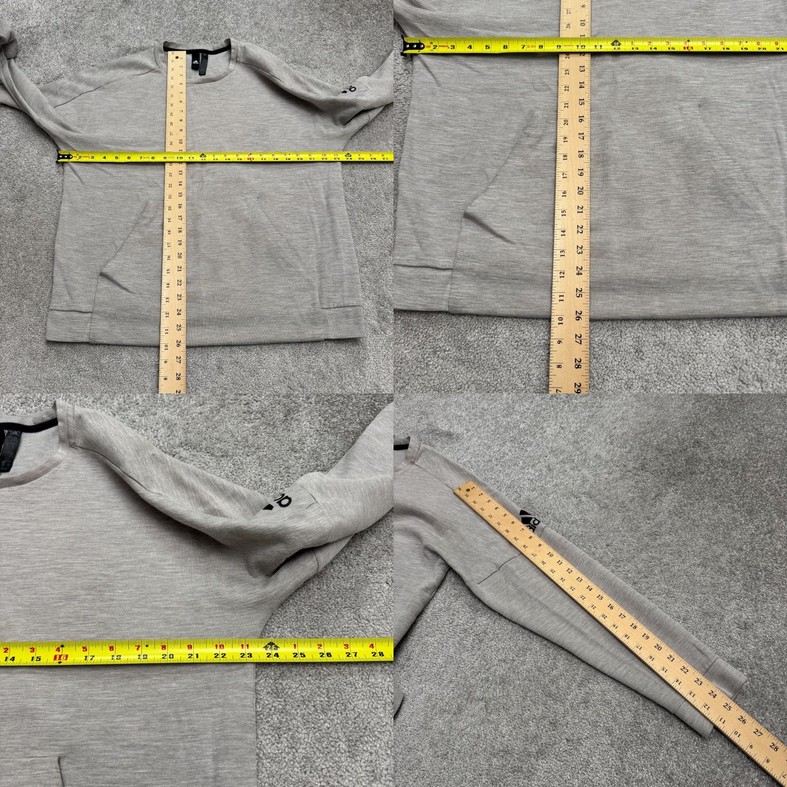 Adidas Adidas Sweatshirt Mens Large Gray Crew Neck Pocket Pullover All Seasons Lightweight Outdoor Sports Athleisure Size US L / EU 52-54 / 3 - 9 Thumbnail