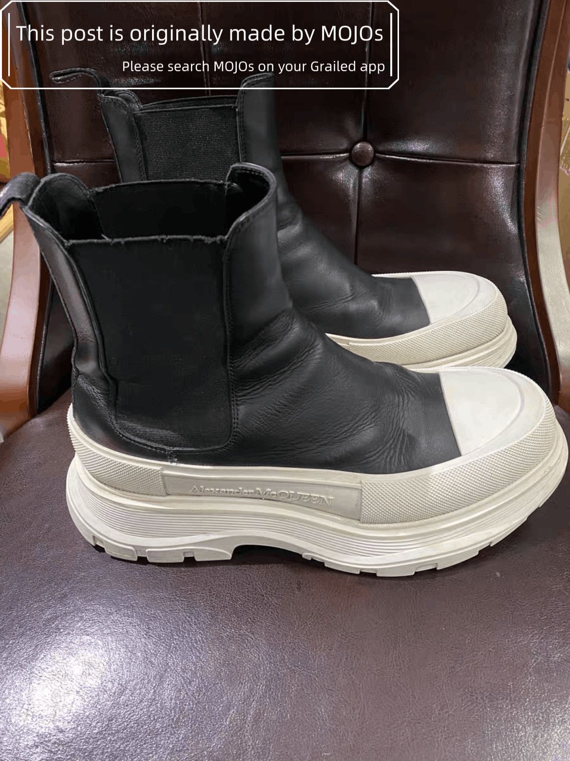 Sz 42 Alexander McQueen Leather Hi-top Sneaker