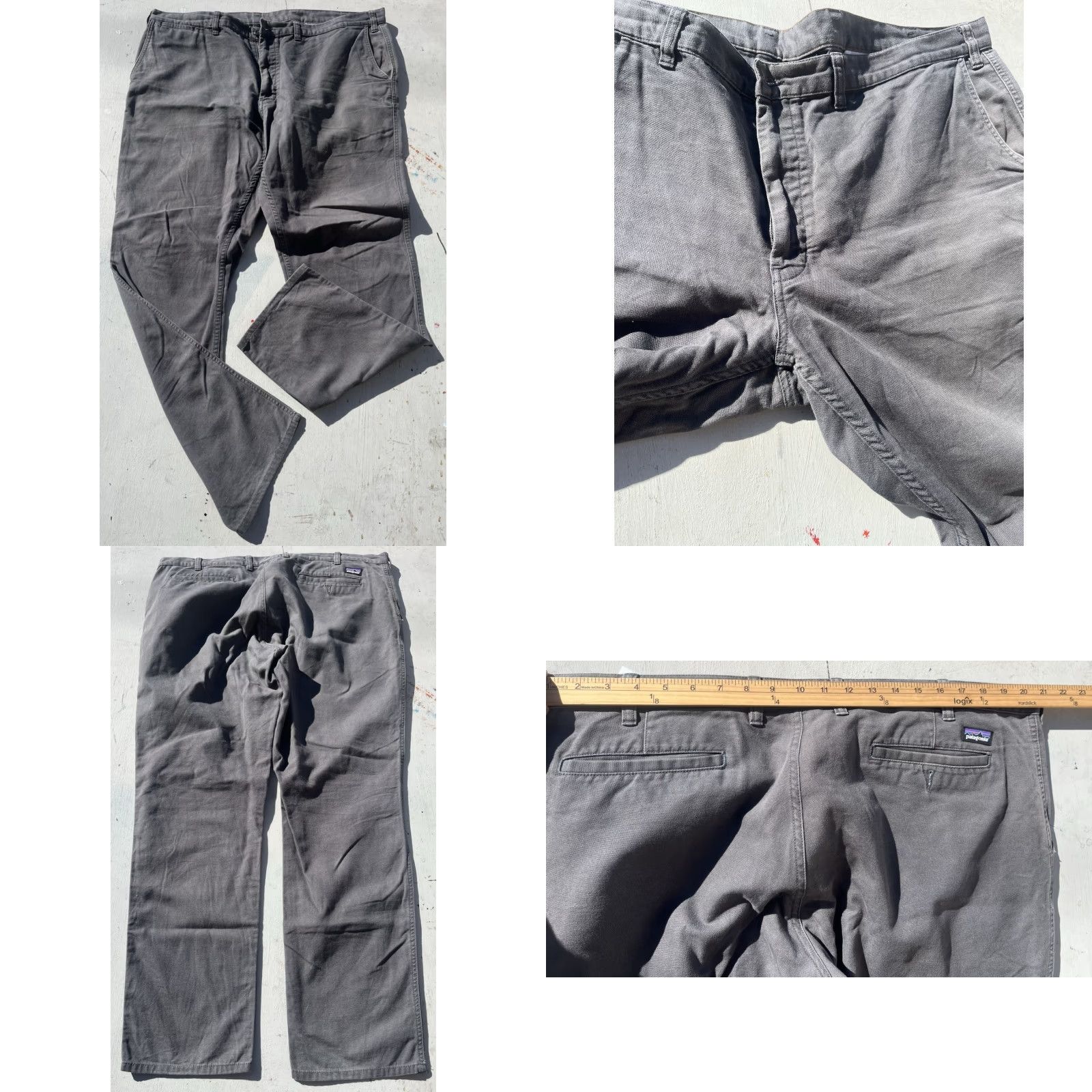 Patagonia VINTAGE Patagonia Pants Gray Solid 40 Flat Front Regular 32in Inseam 5-Pocket Chino Mens Size US 40 / EU 56 - 8 Thumbnail