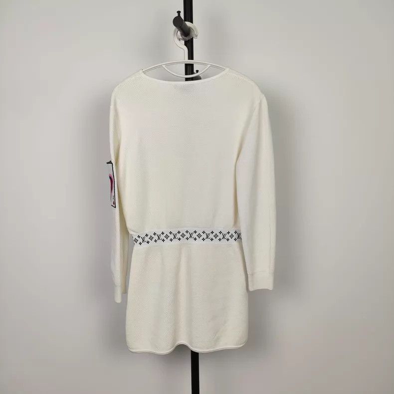 Louis Vuitton Louis Vuitton Solitaire Print White Long Sleeve Dress Size XS / US 0-2 / IT 36-38 - 2 Thumbnail