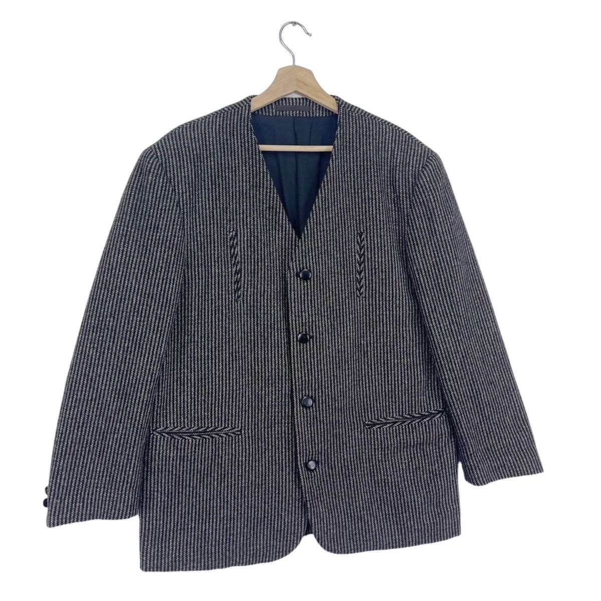 Comme des Garcons Homme Striped Wool Jacket Size US M / EU 48-50 / 2 - 3 Thumbnail