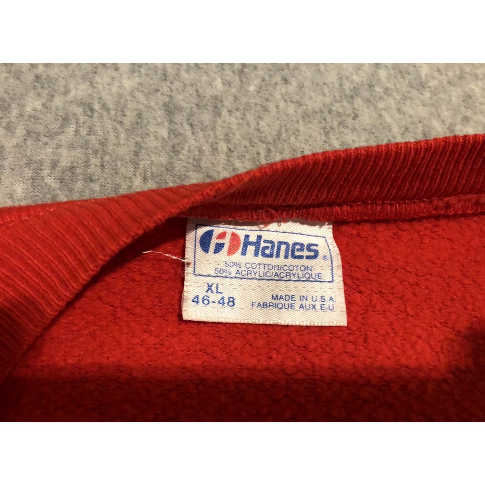 Hanes VINTAGE Hanes Red Crewneck Sweater Men XL Cotton Blend Pullover Crew Neck United States Made in USA Metro Goldwyn Mayer Size US XL / EU 56 / 4 - 4 Thumbnail