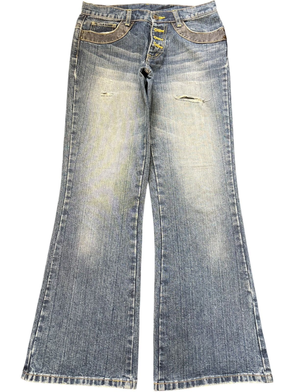 Diesel Vintage Japanese Brand Faded Wash Distress Flare Jeans Size 29" - 1 Thumbnail