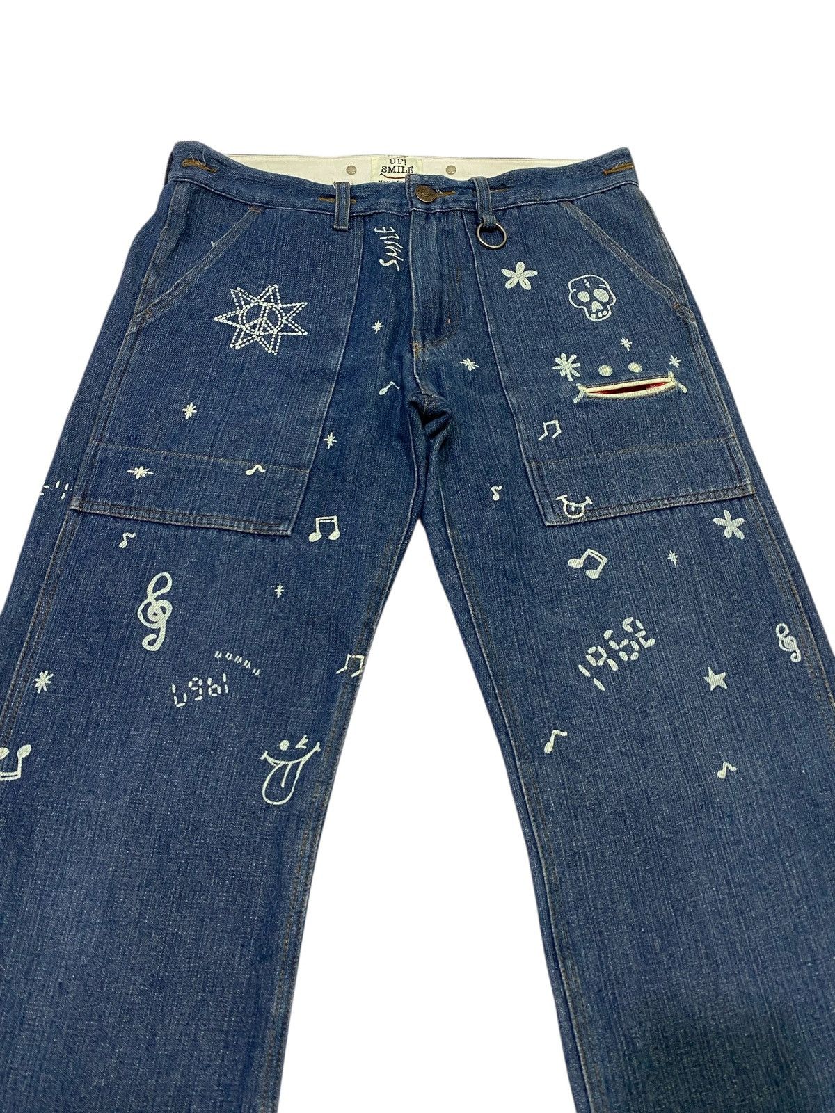 Japanese Brand Japanese Brand X Up Smile painted jeans Size US 34 / EU 50 - 7 Thumbnail