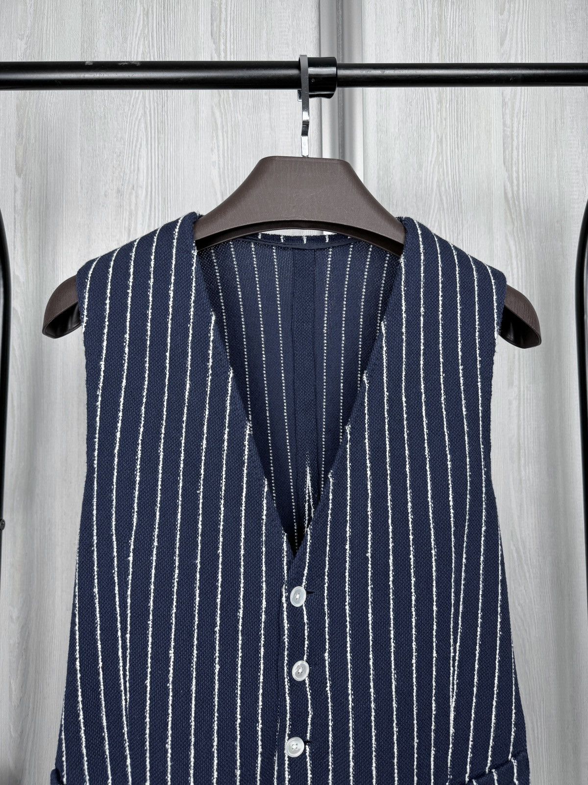 Other Windsor. Navy Blue pinstripe cotton linen waistcoat sz 36-38 Size 36R - 3 Thumbnail