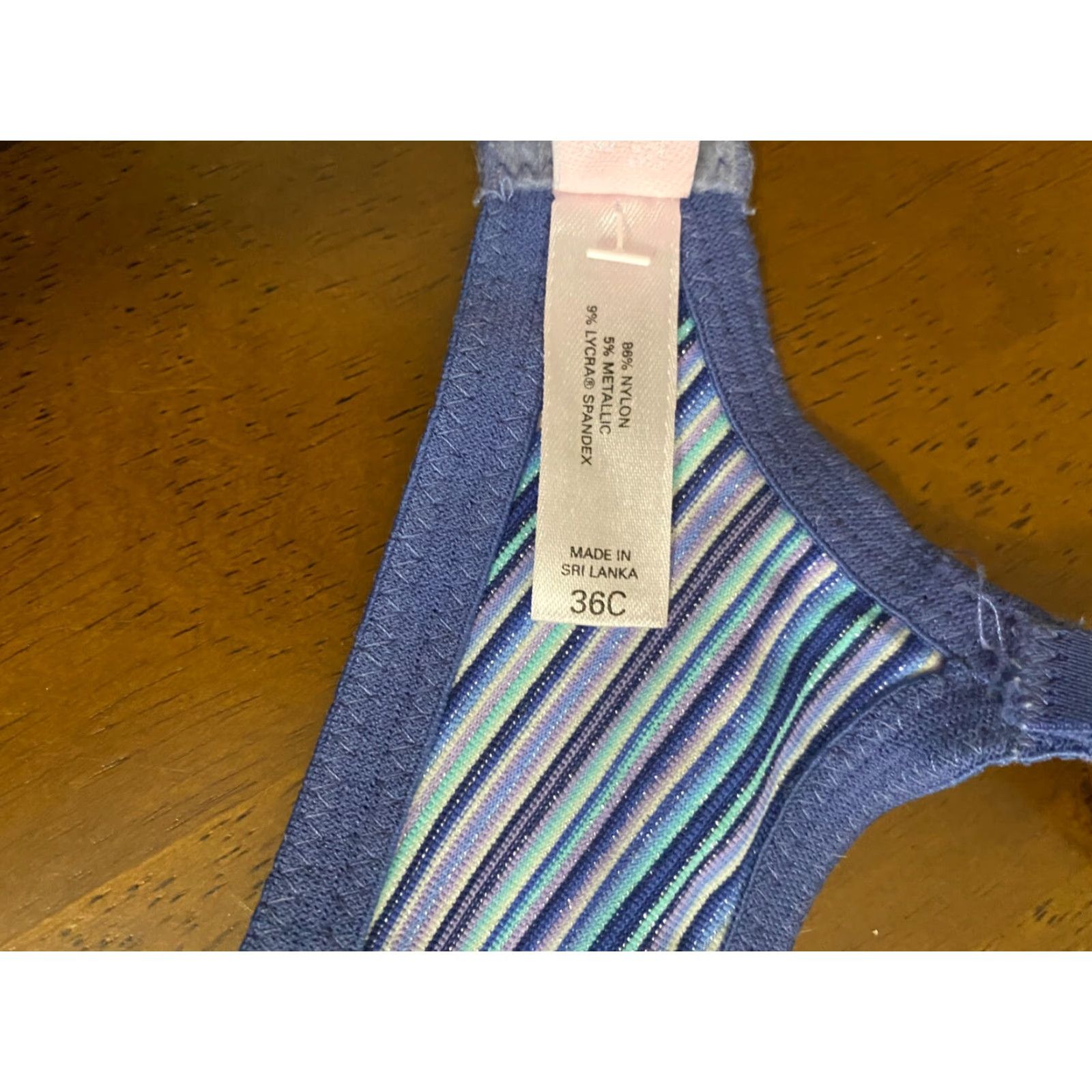 Victoria's Secret Victoria's Secret Blue Stripe Underwire Bra 36C Size ONE SIZE - 5 Thumbnail