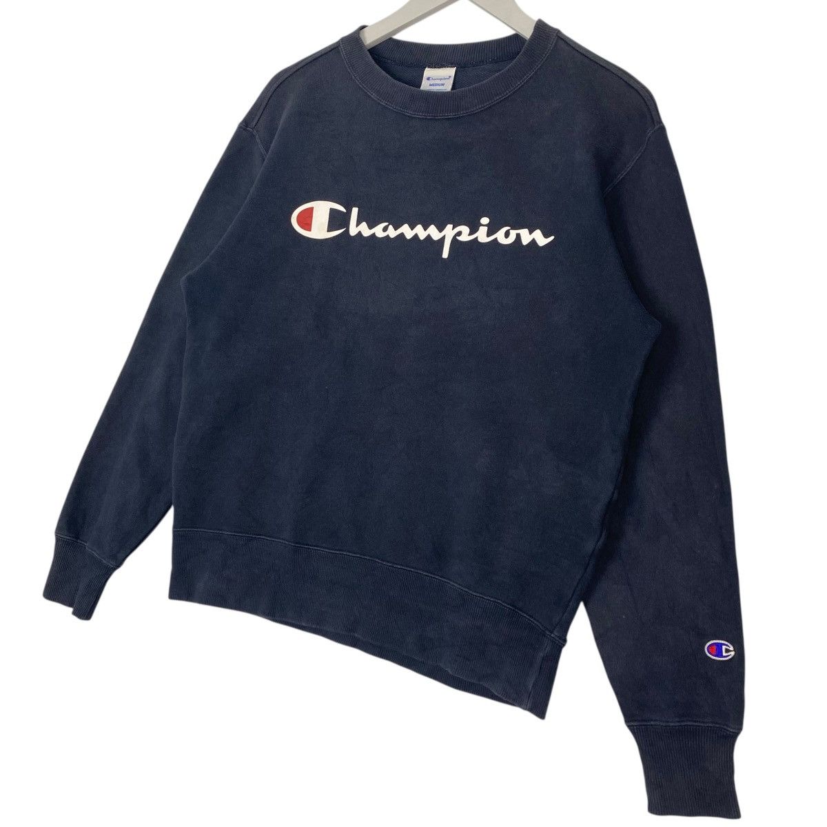 Other Vintage Champion Logo Crewneck Sweatshirt Navy Blue Size US L / EU 52-54 / 3 - 2 Thumbnail