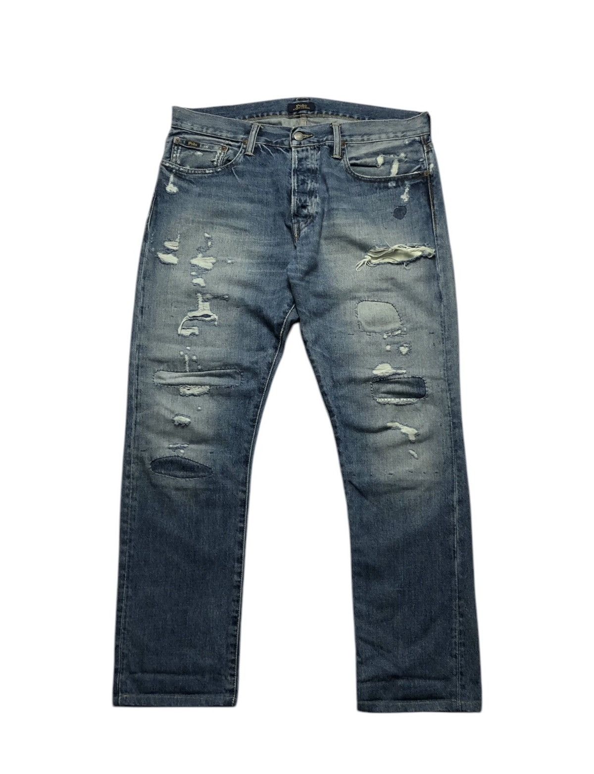 Polo Ralph Lauren Polo Ralph Lauren distressed patchwork jeans Size US 33 - 1 Thumbnail
