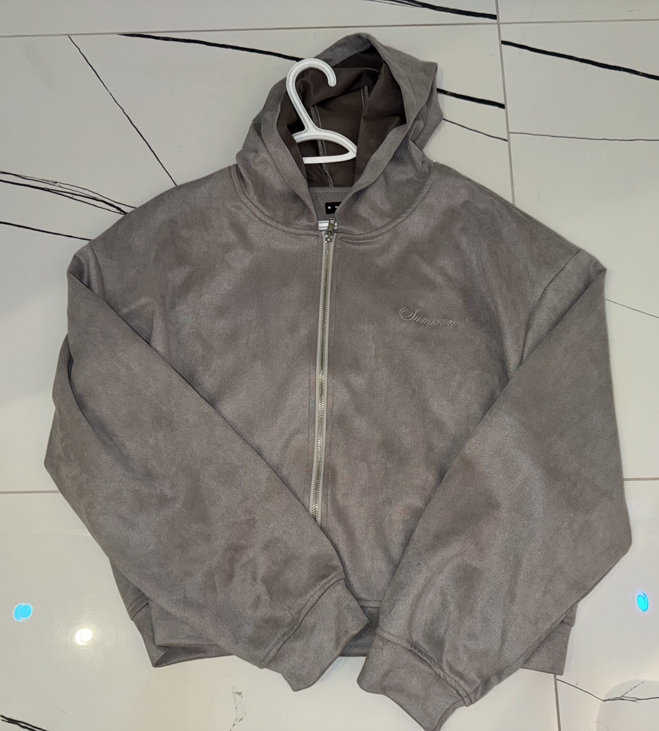 Japanese Brand SUMWON Grey Suede Zip Up Size US S / EU 44-46 / 1 - 2 Thumbnail
