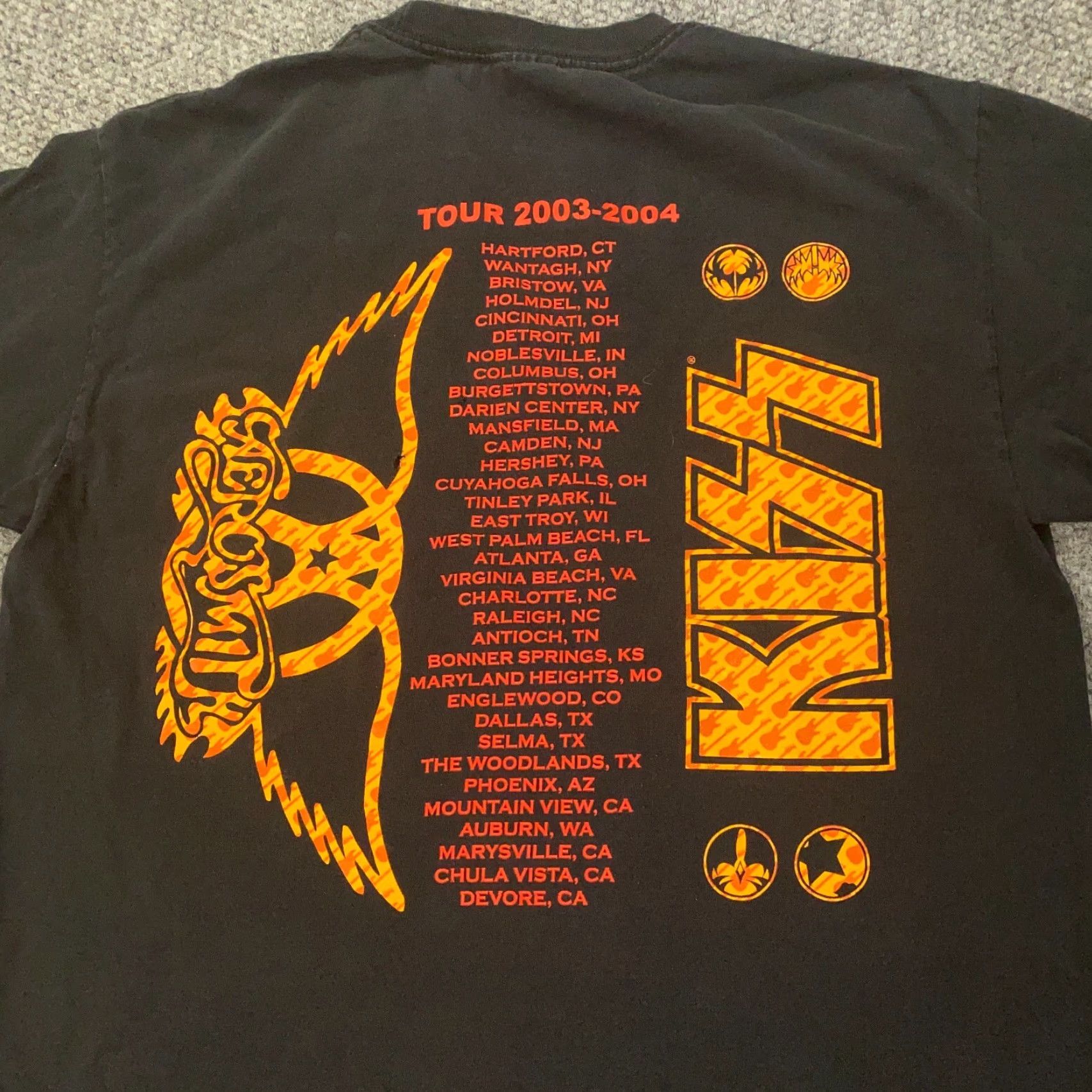 Aerosmith Aerosmith/Kiss Shirt Mens Medium Black Concert Tee Tour 2003-2004 Size US M / EU 48-50 / 2 - 5 Thumbnail
