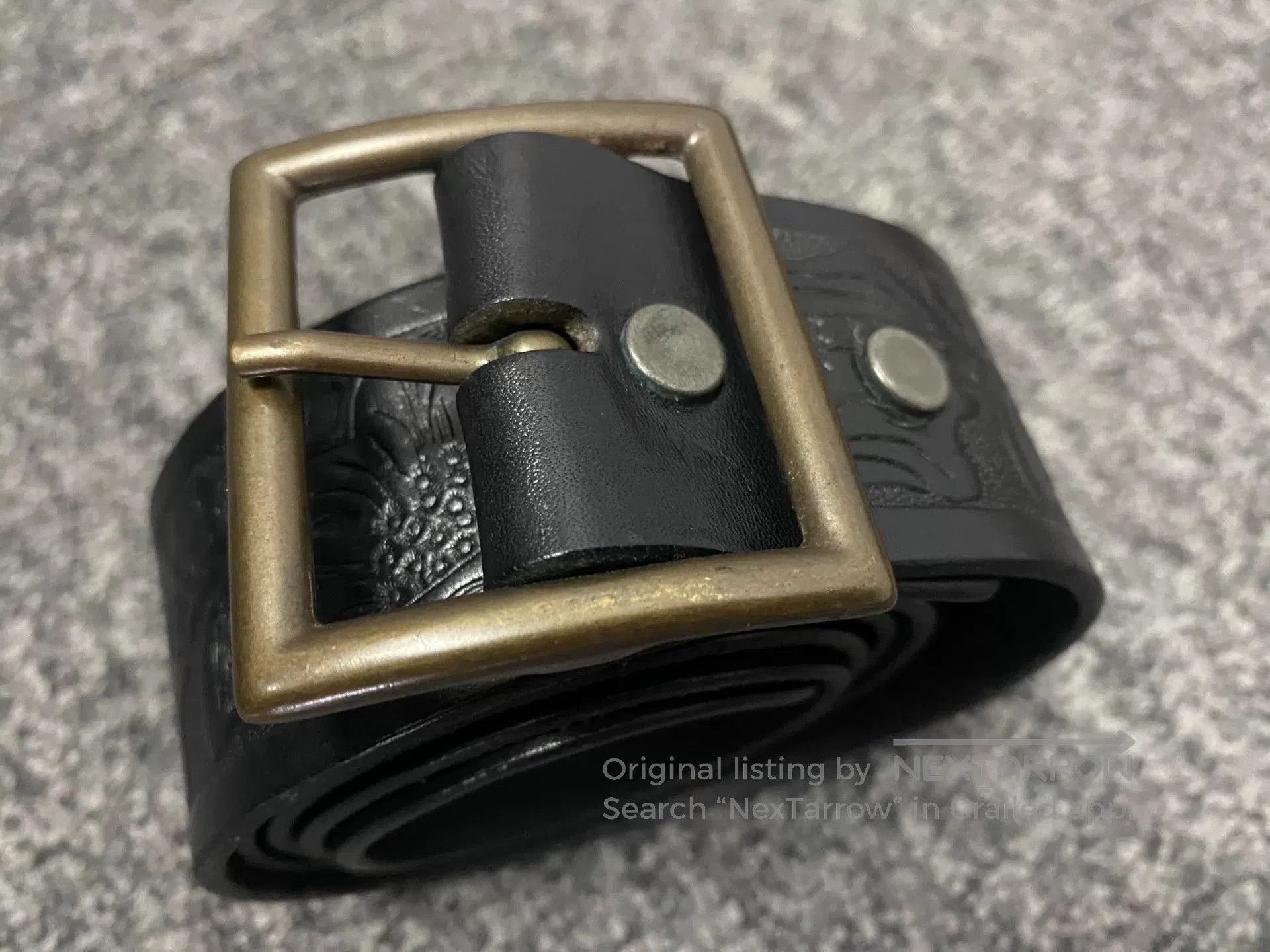 RRL Ralph Lauren premium vintage embossed leather belt. Size ONE SIZE - 4 Thumbnail