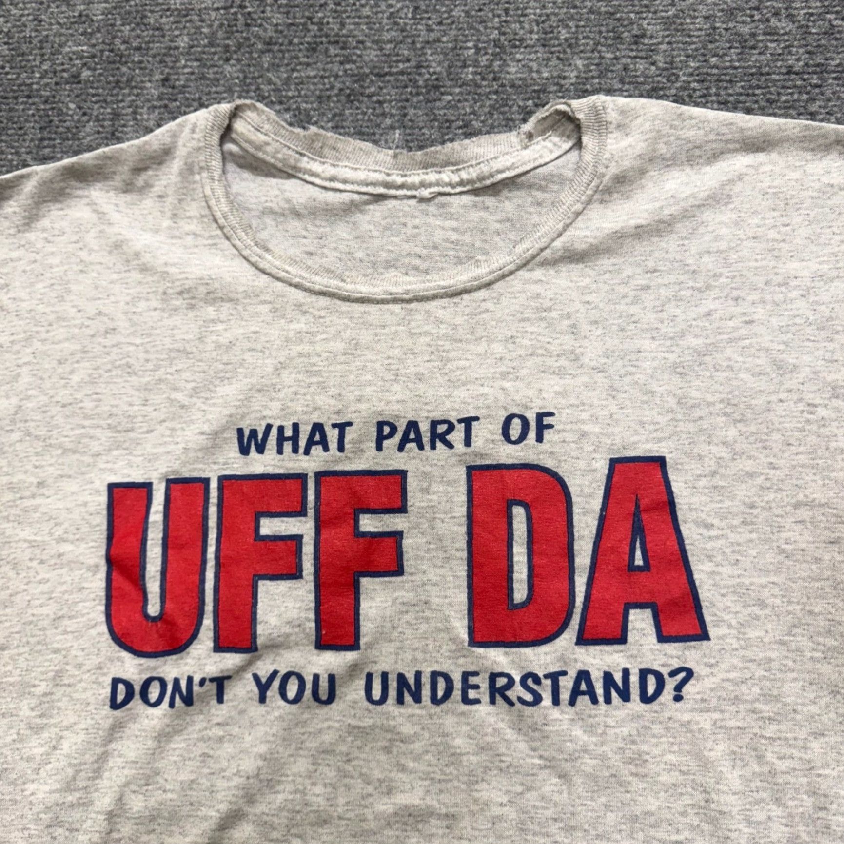 Vintage VINTAGE Unbranded Tank-top Shirt L Uff Da Scandinavian phrase Gray Men L Size US L / EU 52-54 / 3 - 2 Thumbnail