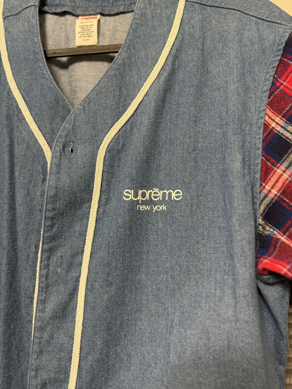 Supreme 🔥Supreme SS14 Denim Flannel Baseball Shirt Blue SZ Medium Size US M / EU 48-50 / 2 - 2 Thumbnail