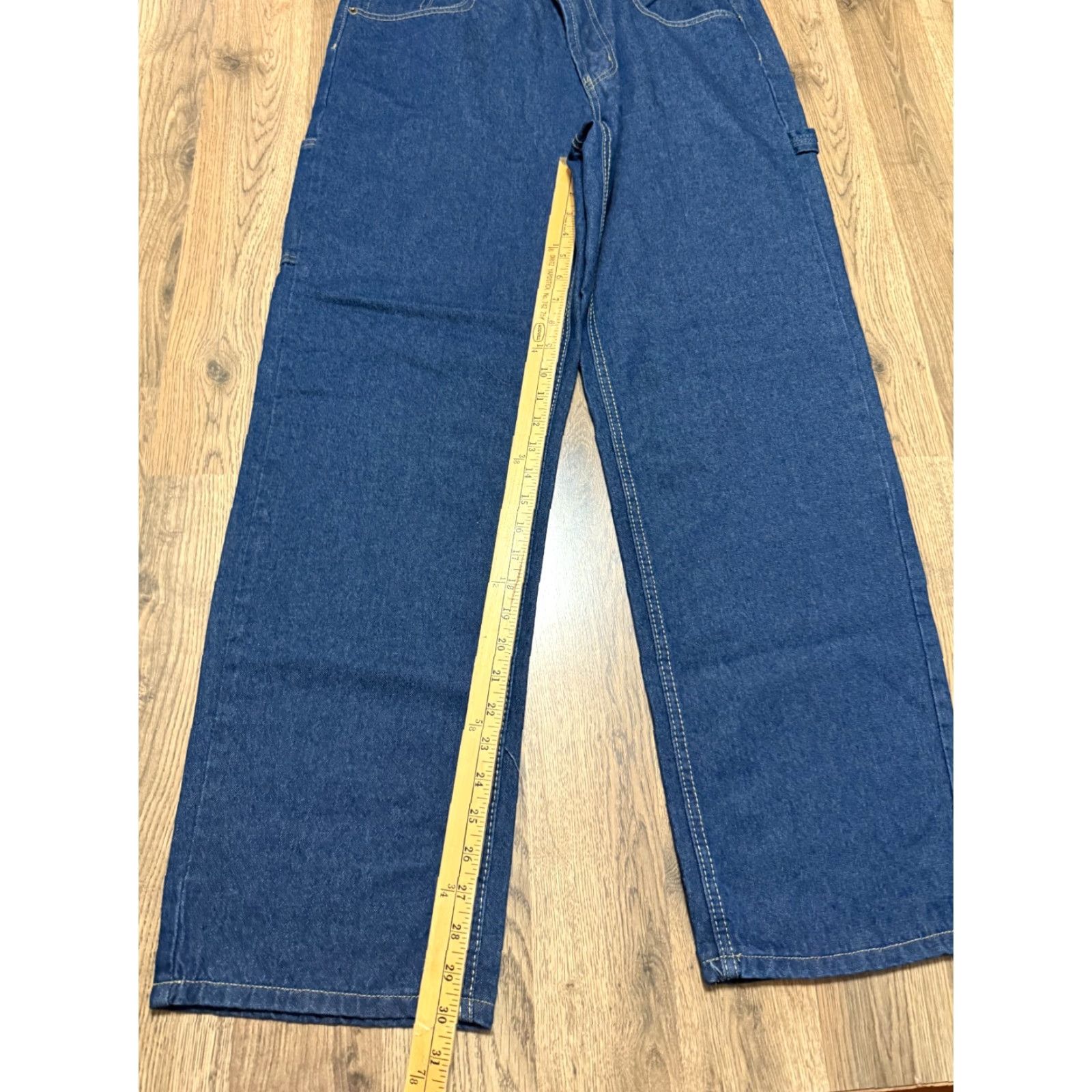 Vintage Forest Jeans Mens Size 34x32 Blue Denim Straight Leg 42" Length 5-Pocket Regular Rise Cotton Jeans dye-free? No. Size US 42 / EU 58 - 7 Thumbnail