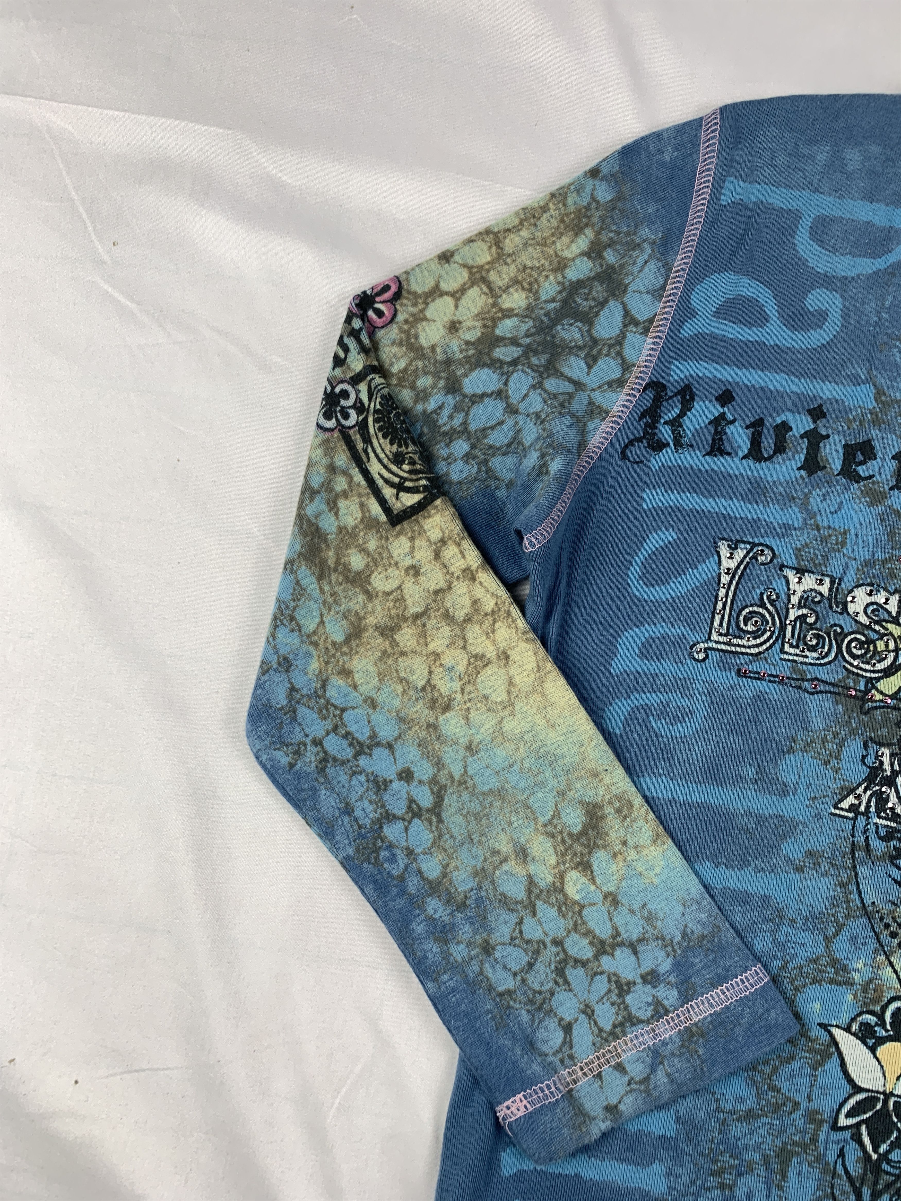 Japanese Brand 2000s Skinny Minie Floral Poem Top (M) Size M / US 6-8 / IT 42-44 - 6 Thumbnail