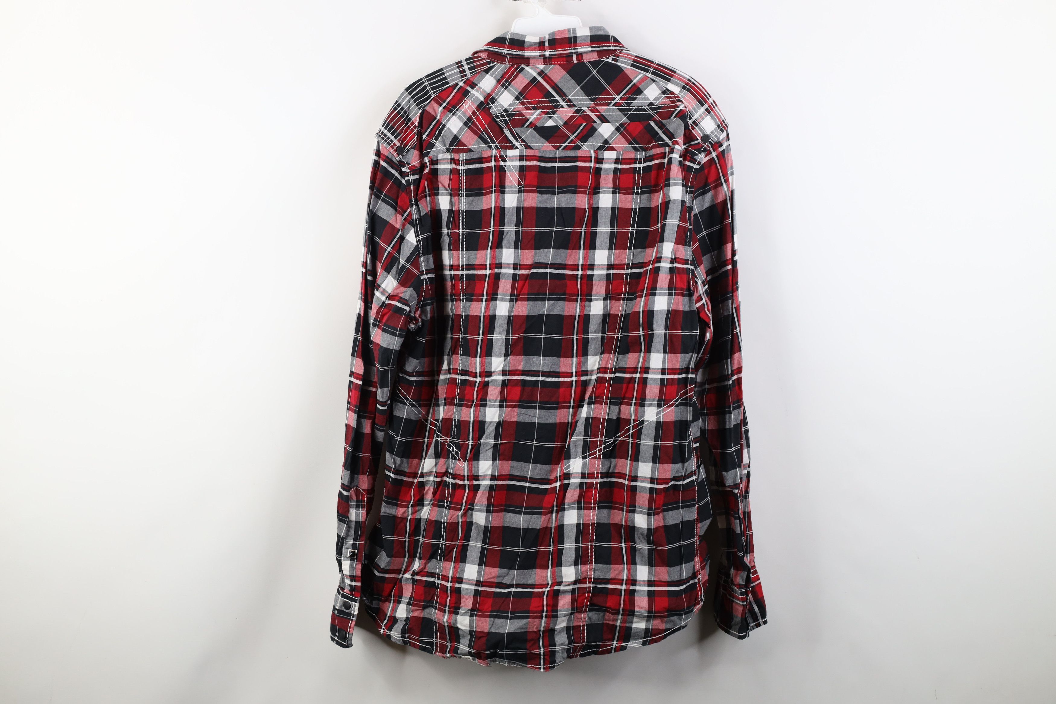 Vintage Buckle BKE Black Fit Thick Stitch Snap Button Shirt Plaid Size US L / EU 52-54 / 3 - 14 Thumbnail