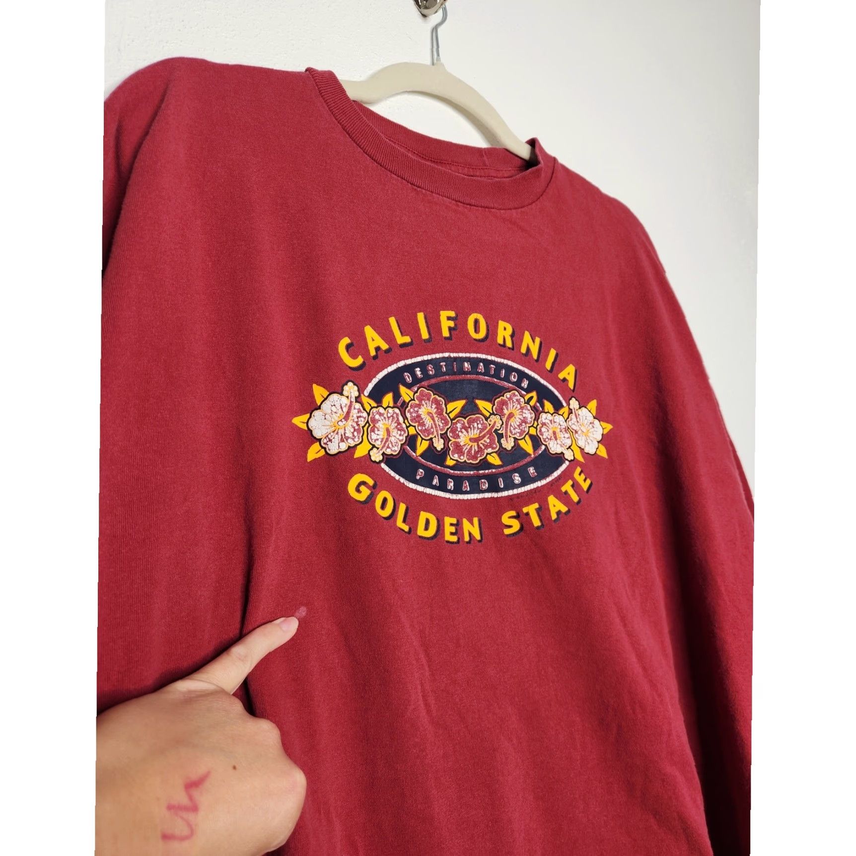 Vintage VINTAGE 2XL Red California Golden State Flowers Floral Nature Tourist Shirt Teens Boys Girls Size US XXL / EU 58 / 5 - 3 Thumbnail