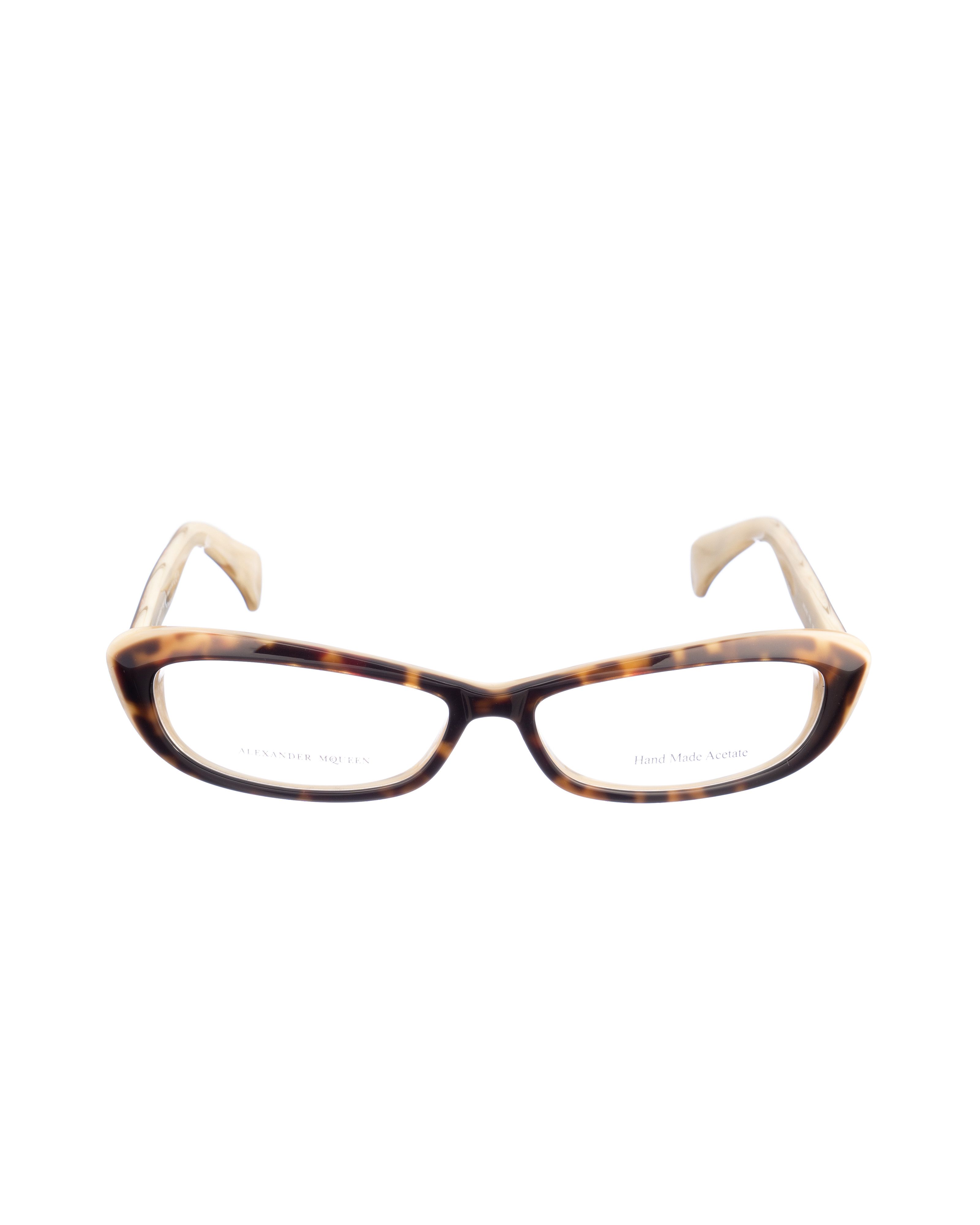 Alexander McQueen × Vintage Alexander McQueen 90s Cream Cheetah Cat-Eye Glasses Size ONE SIZE - 1 Thumbnail