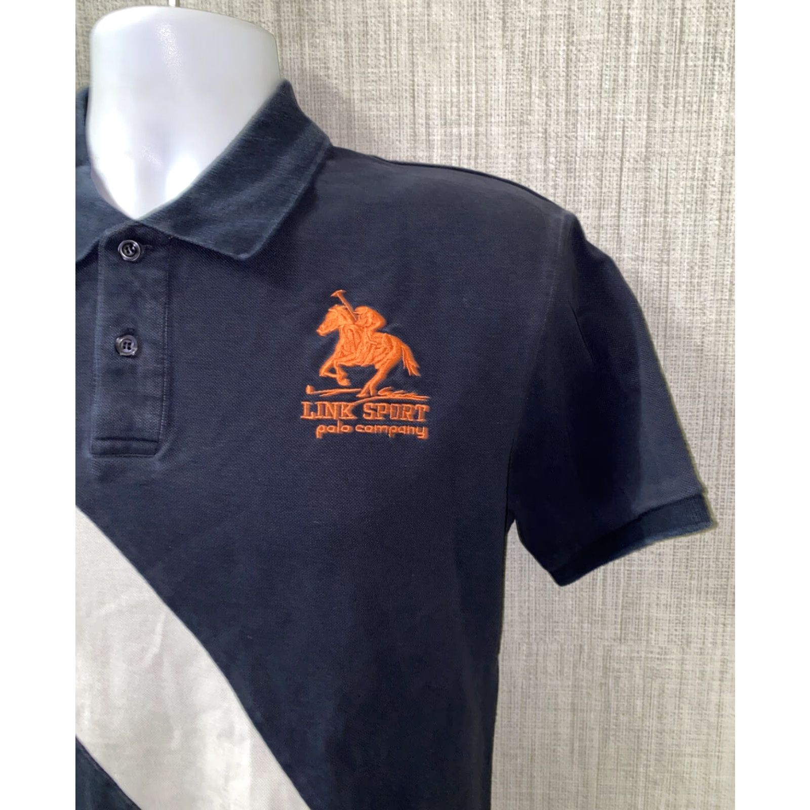Vintage Link Sport Polo Shirt Mens Navy Blue/White Embroidered Polo Shirt Size M Size US M / EU 48-50 / 2 - 2 Thumbnail
