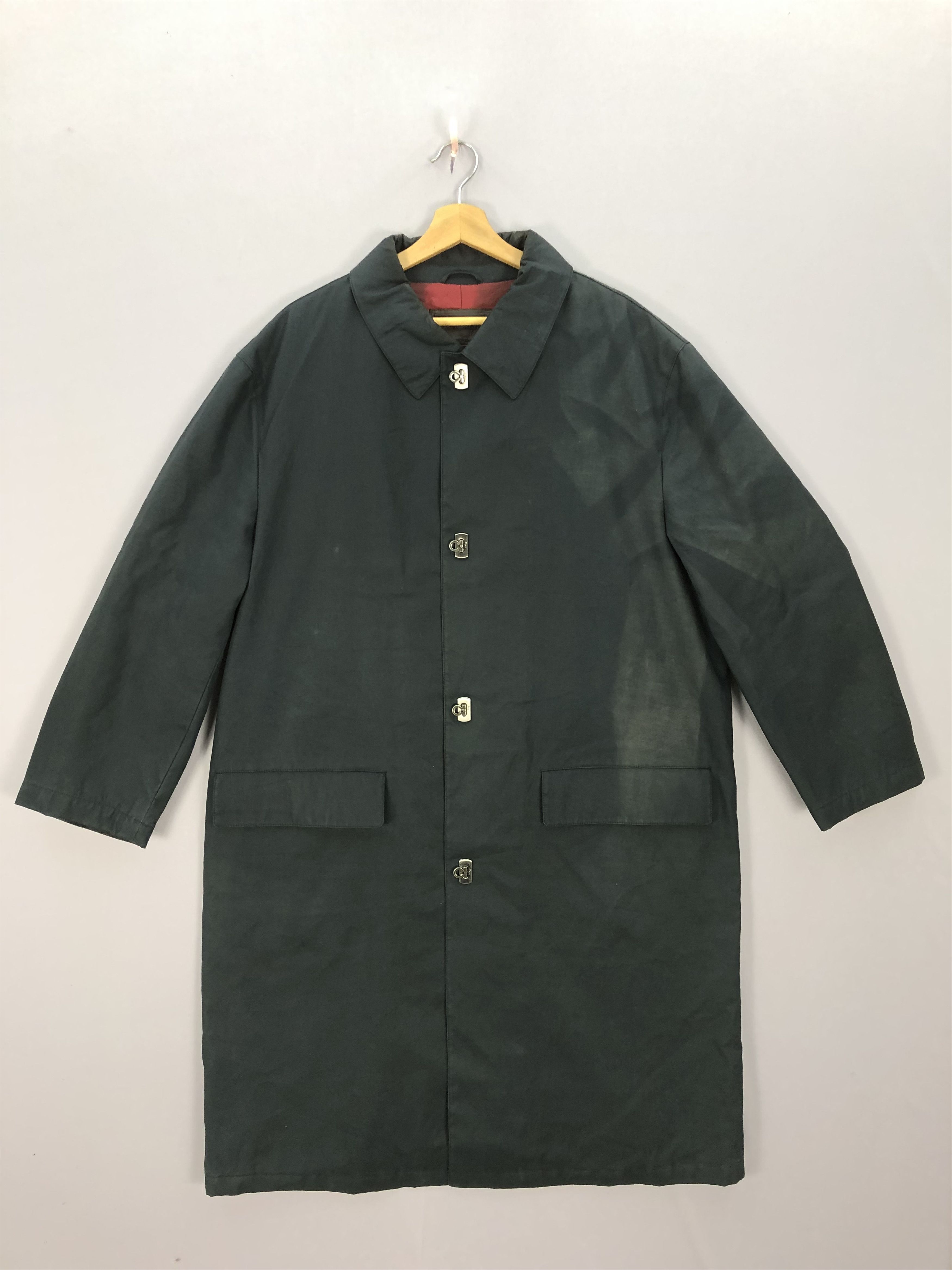 Salvatore Ferragamo × Vintage Vintage 90s Salvatore Ferragamo Long Coat Jackets Size US L / EU 52-54 / 3 - 1 Thumbnail