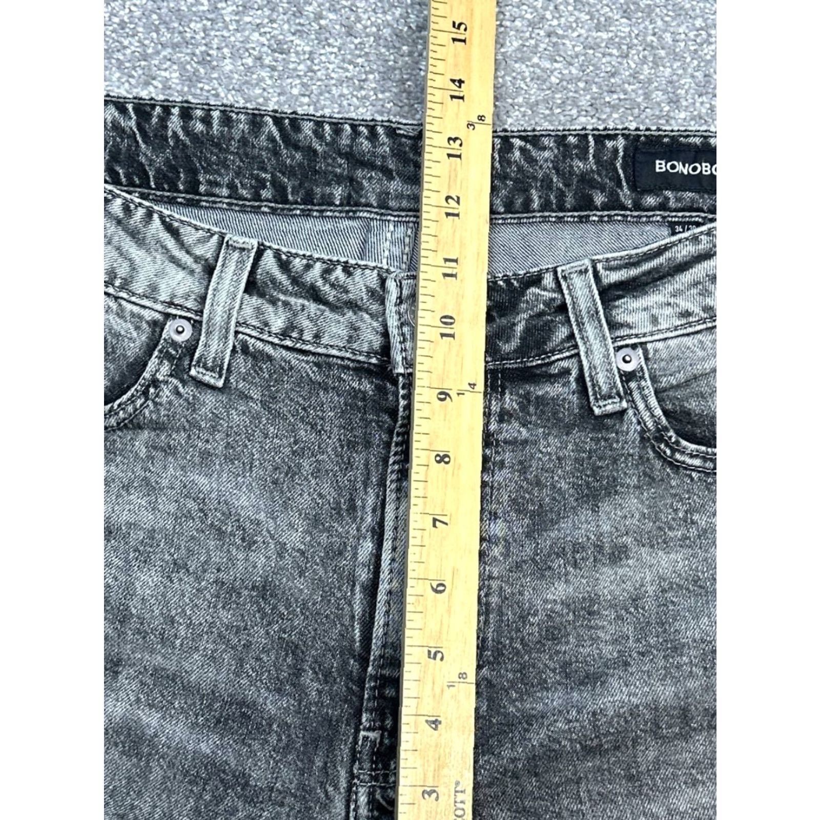 Bonobos Bonobos Jeans Mens 34 Gray Denim Cotton Mid Rise Athletic Fit Straight Leg 36x29 Size US 34 / EU 50 - 4 Thumbnail