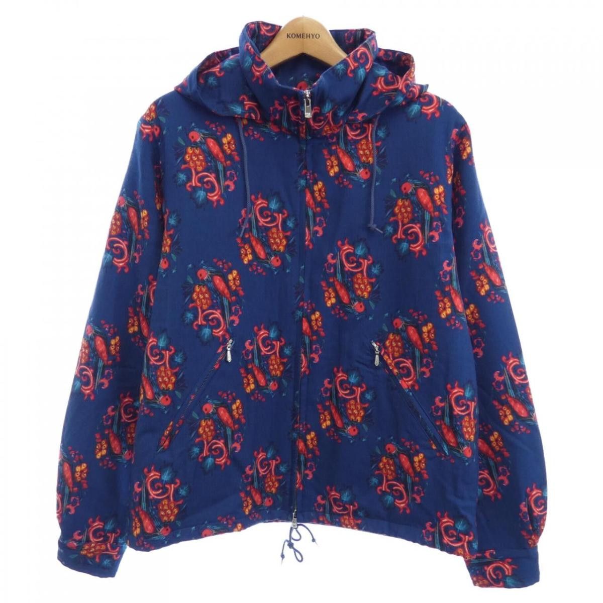 Needles Jacket Blouson Hooded Zip Up Wool Allover Pattern Blue Size US S / EU 44-46 / 1 - 1 Thumbnail