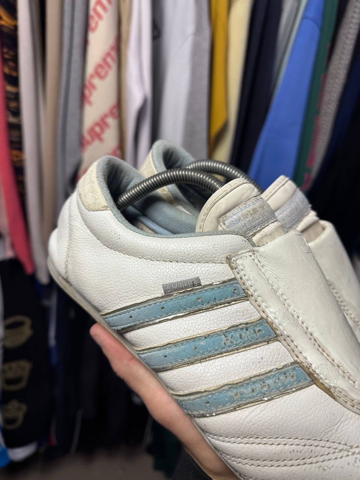Adidas Vintage 90s Adidas Y-3 Style Leather Slip-on Sneakers US 12 Size US 12 / EU 45 - 4 Thumbnail