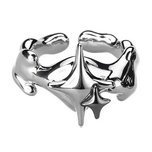 Other 2pcs Stars Irregular Punk Ring Rock Gothic Size ONE SIZE - 4 Thumbnail