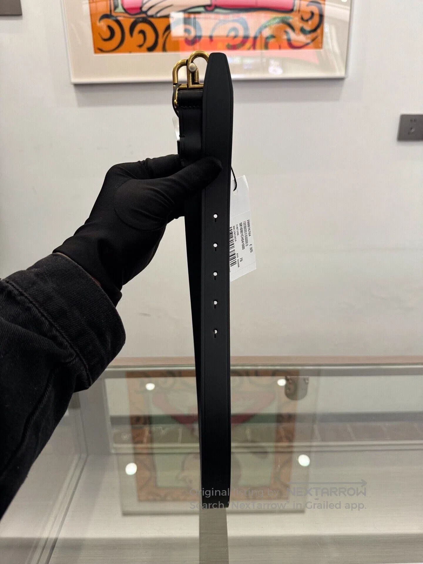 Balenciaga Balenciaga Gold Double B Buckle Black Belt. Size ONE SIZE - 4 Thumbnail