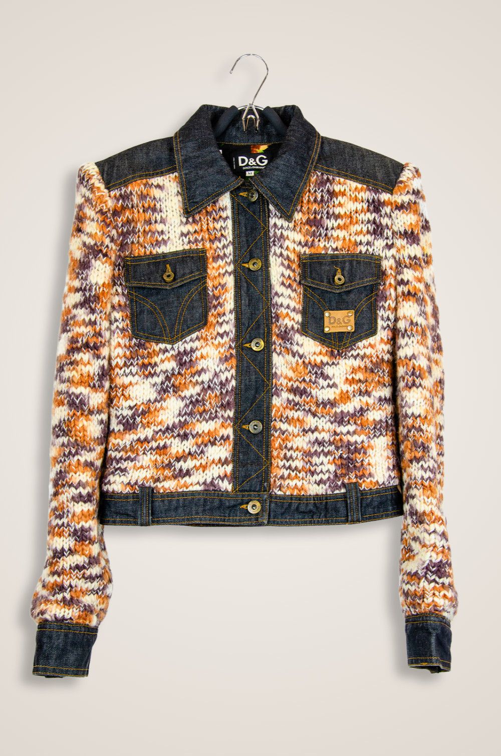 Dolce & Gabbana D&G Knit Denim Jacket – Size M (Made in Italy) Size M / US 6-8 / IT 42-44 - 1 Thumbnail