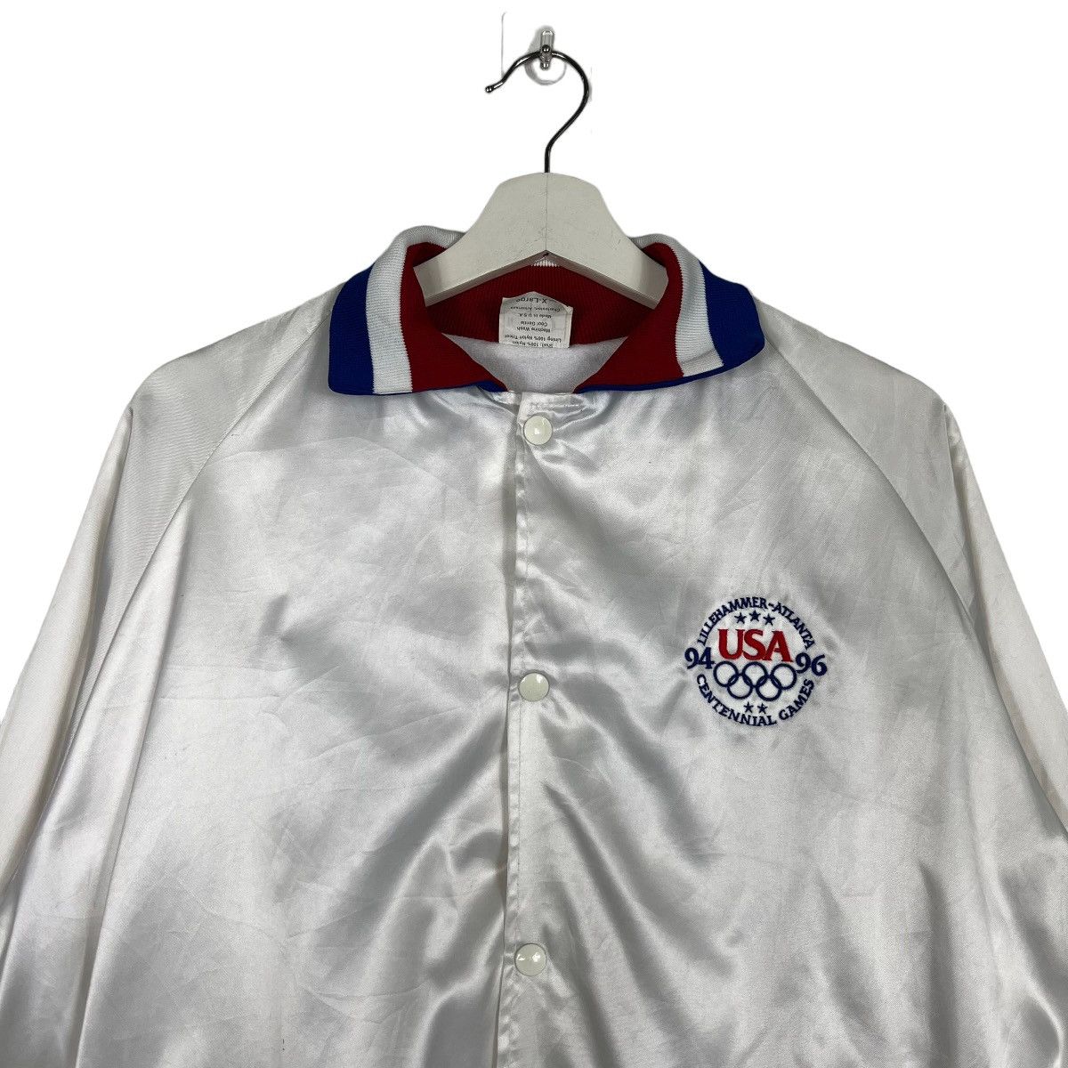 USA Olympics 🔥 VINTAGE USA OLYMPIC ATLANTA SATIN BOMBER JACKET Size US XL / EU 56 / 4 - 5 Thumbnail