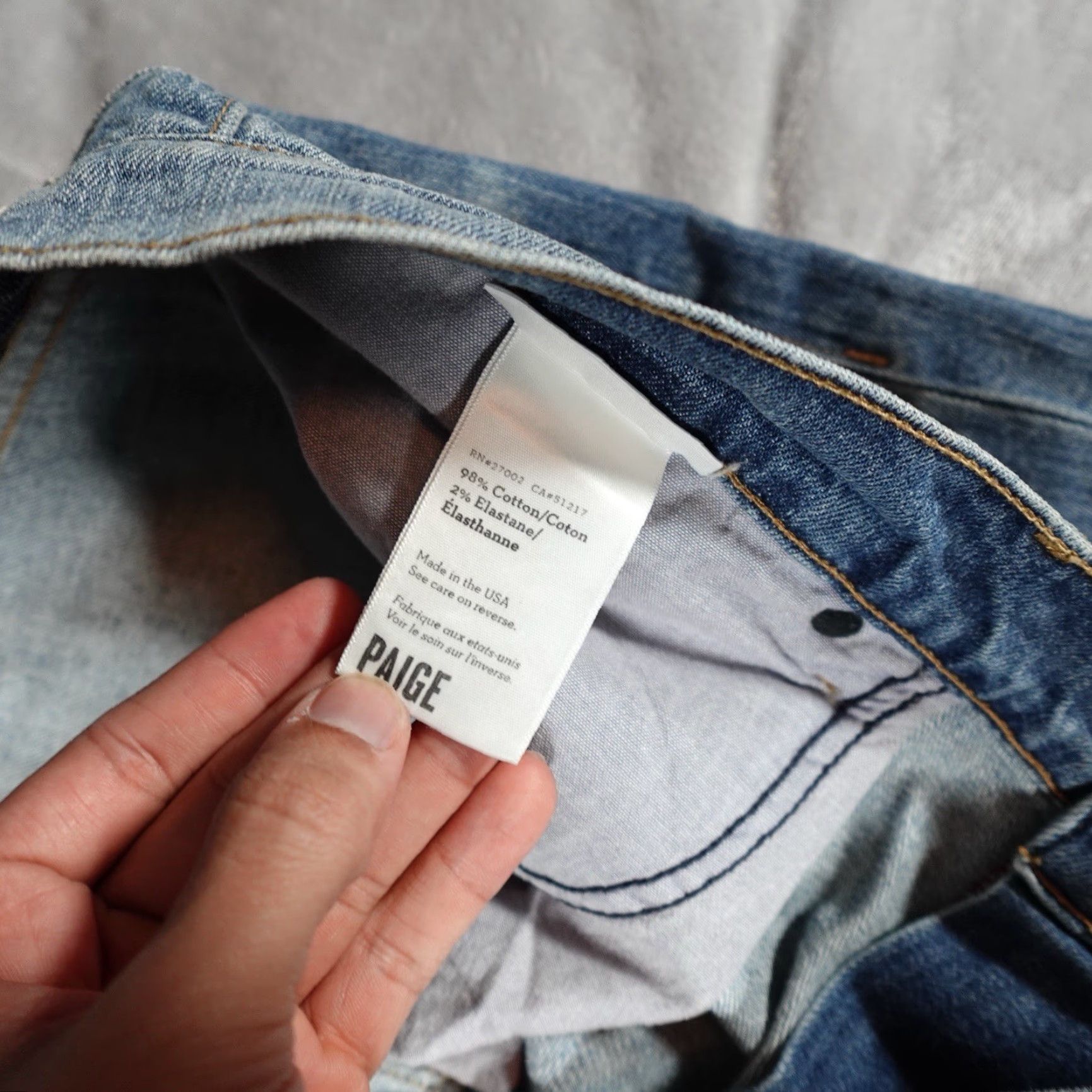 Paige Paige Jeans Mens Regular 38x34 Straight Fit Denim Blue 5-Pocket Stretch USA Made Gene Country Theme USA Waist 38 Inseam 34 Button Zip Size US 38 / EU 54 - 7 Thumbnail