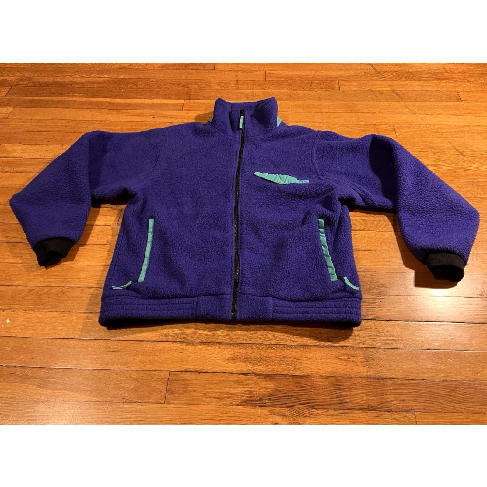 Vintage VINTAGE L.L. Bean Full Zip Fleece Sweatshirt Men’s Large Purple Teal 90s Size US L / EU 52-54 / 3 - 2 Thumbnail