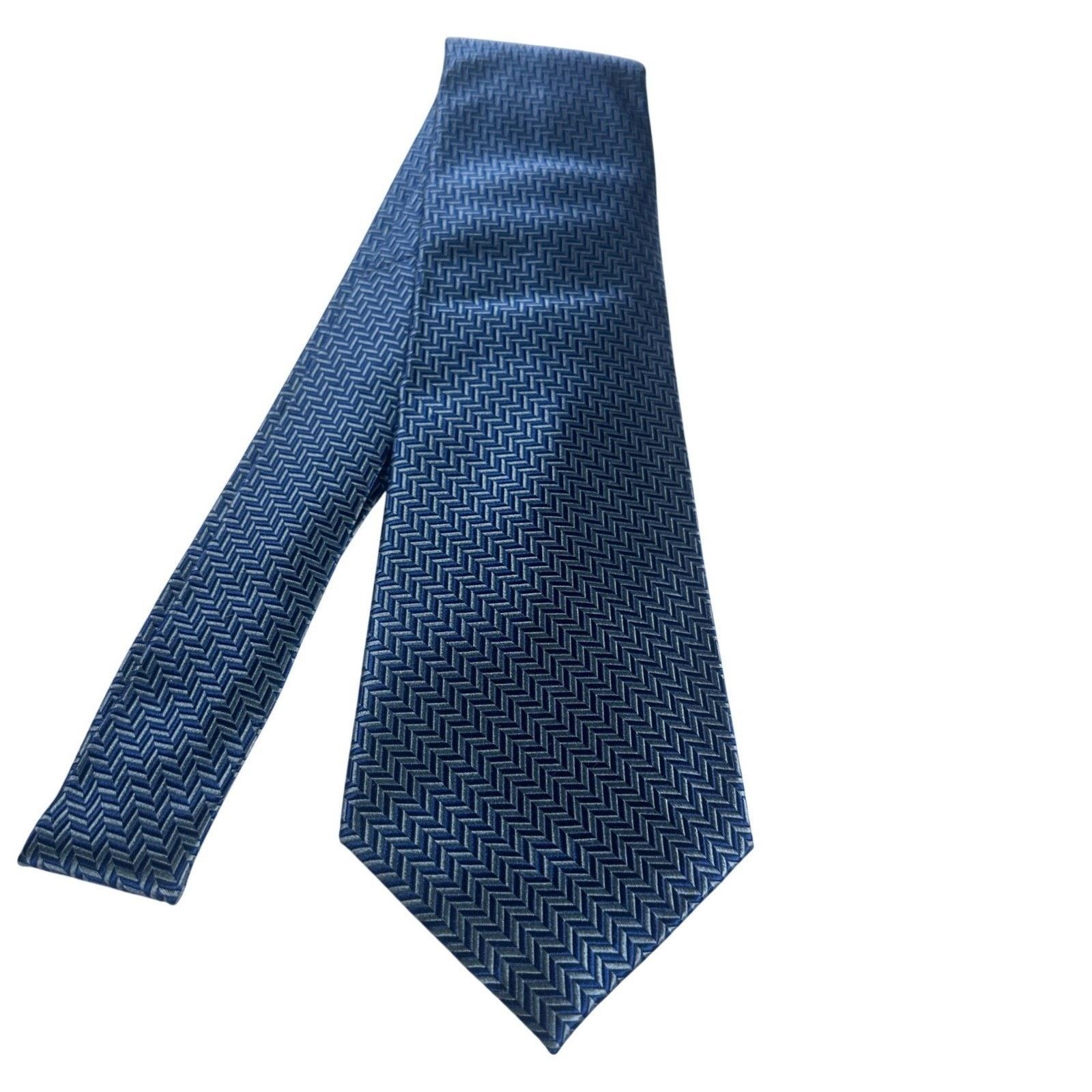Paul Frederick Paul Frederick Mens Silk Tie Blue Geometric Pattern NWT Size ONE SIZE - 1 Thumbnail