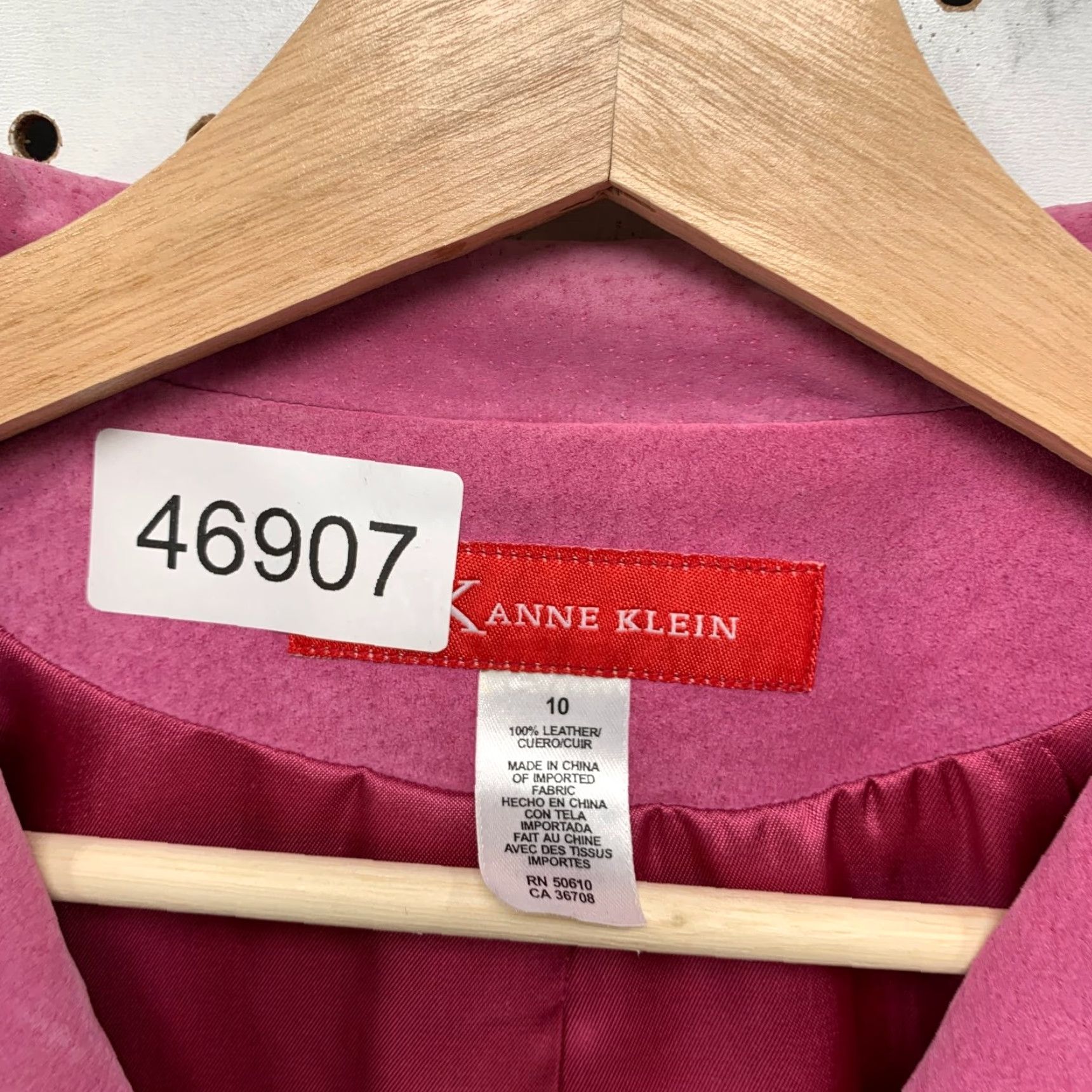 Anne Klein Anne Klein Suede Jacket Womens 10 Pink Zip Collared Lined Retro Classic Jacket Size L / US 10 / IT 46 - 3 Thumbnail
