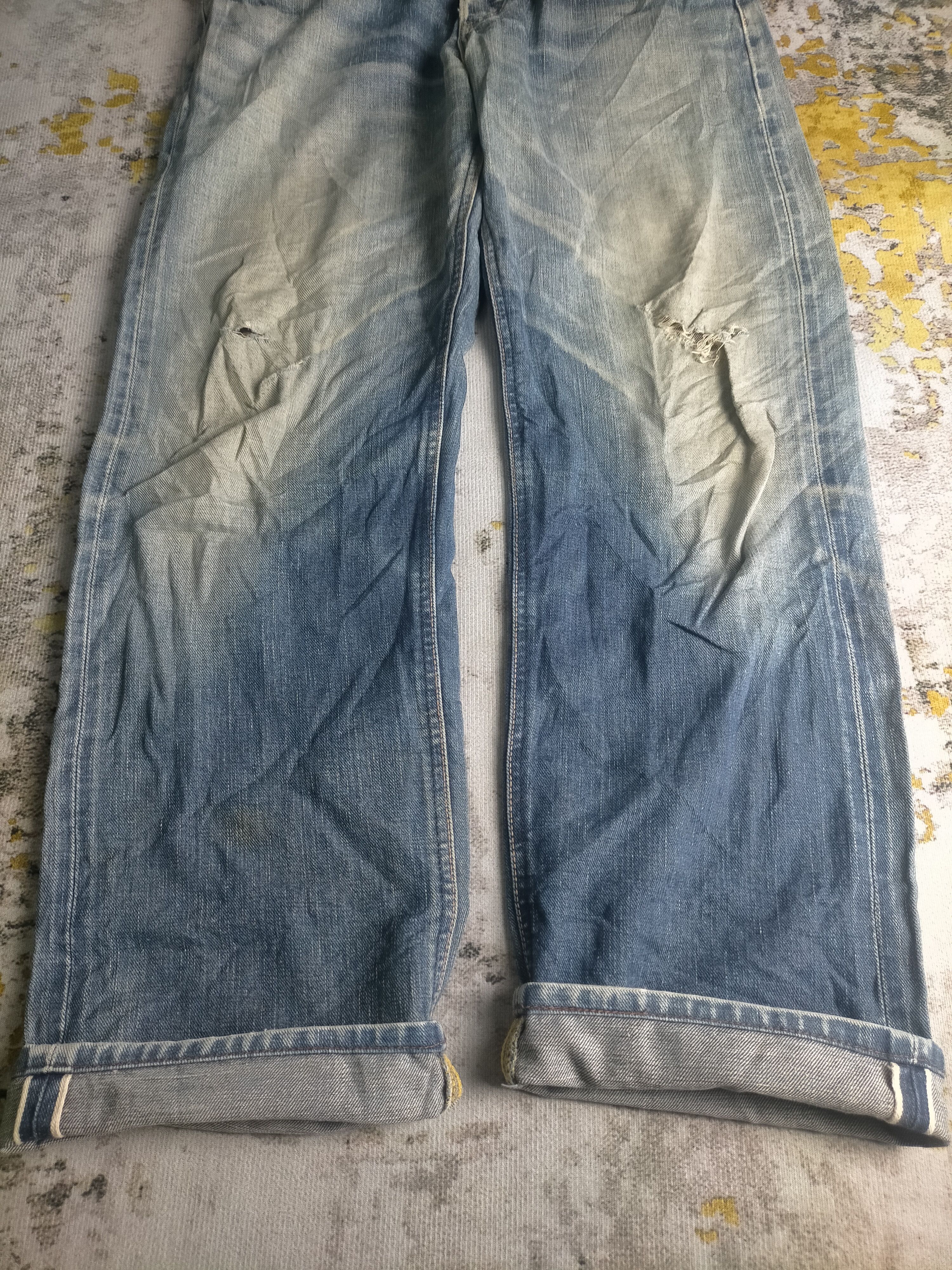 Lee 🔥 Vintage 90s Lee Selvedge Distressed Washed Jeans Size US 30 / EU 46 - 4 Thumbnail