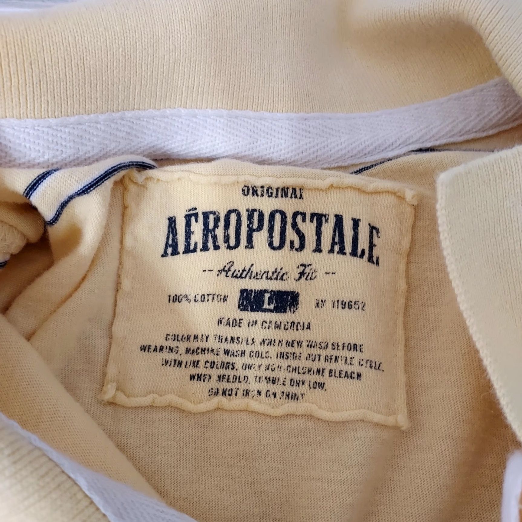 Vintage VINTAGE Aeropostale Authentic Fit Shirt Men Size Large Short Sleeve Stripped Rugby Polo Size US L / EU 52-54 / 3 - 6 Thumbnail