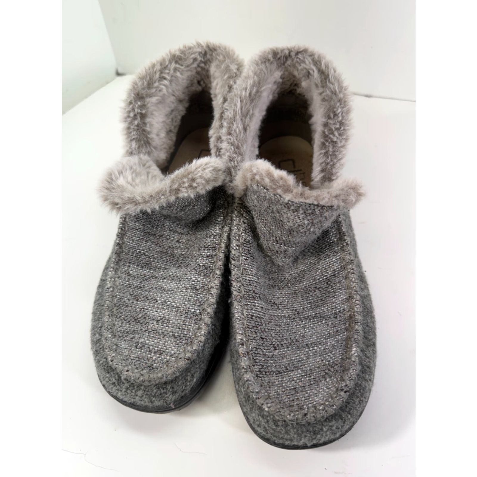 Vintage Hey Dude Denny Boots Womens 9 Sleet Gray Mock Toe Faux Fur Lined Ankle Bootie Size US 9 / IT 39 - 4 Thumbnail