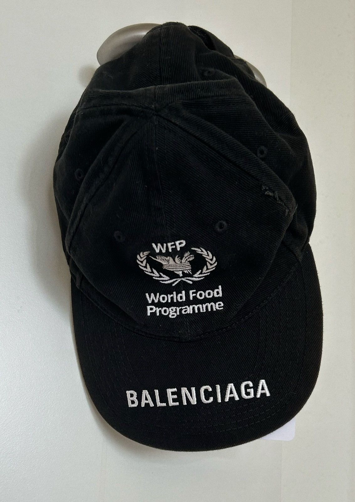 image of Balenciaga World Food Programme Cap in Black, Men's