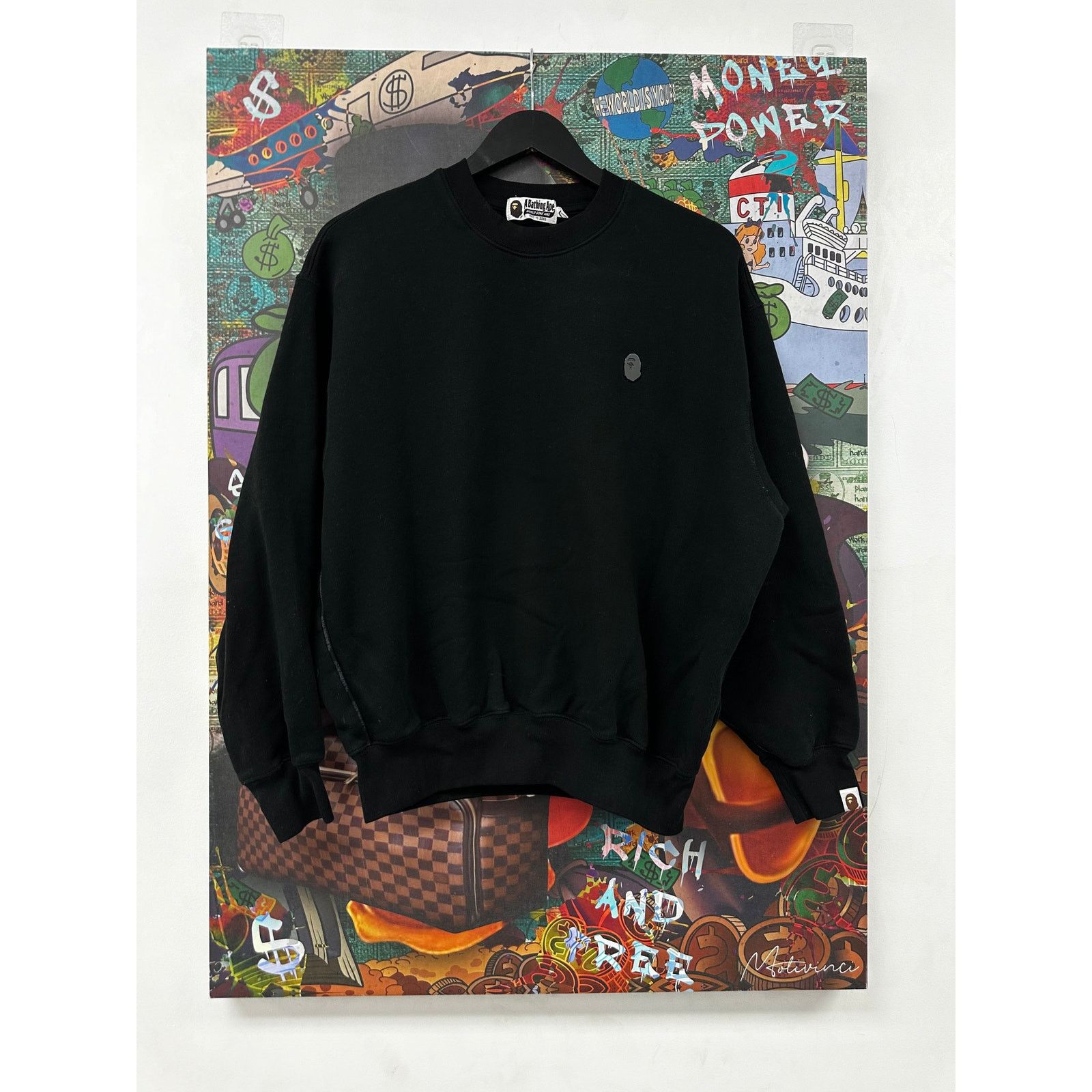 Bape BAPE Metal Bape Head Crewneck Black Used Medium Size M / US 6-8 / IT 42-44 - 1 Thumbnail