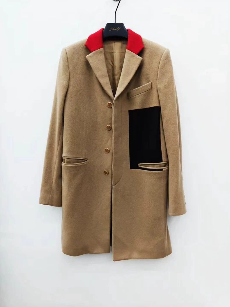Givenchy Givenchy Size48 Runway design mixed color cashmere overcoat Size US M / EU 48-50 / 2 - 1 Thumbnail