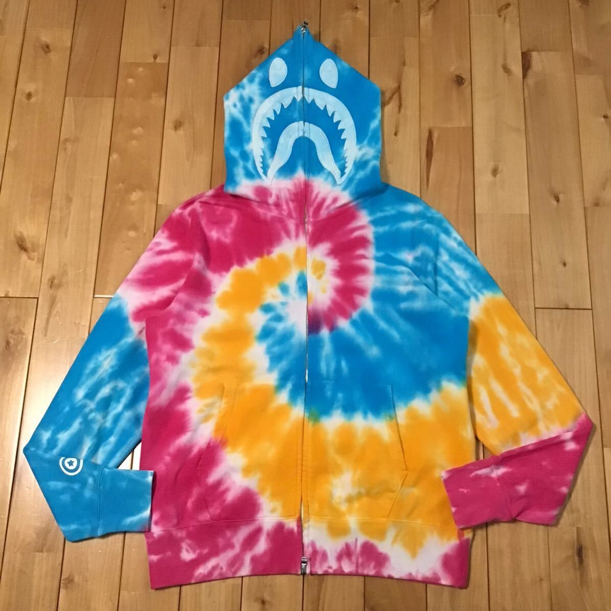image of Bape Tie Dye Shark Full Zip Hoodie A Bathing Ape in Tye Dye, Men's (Size Medium)