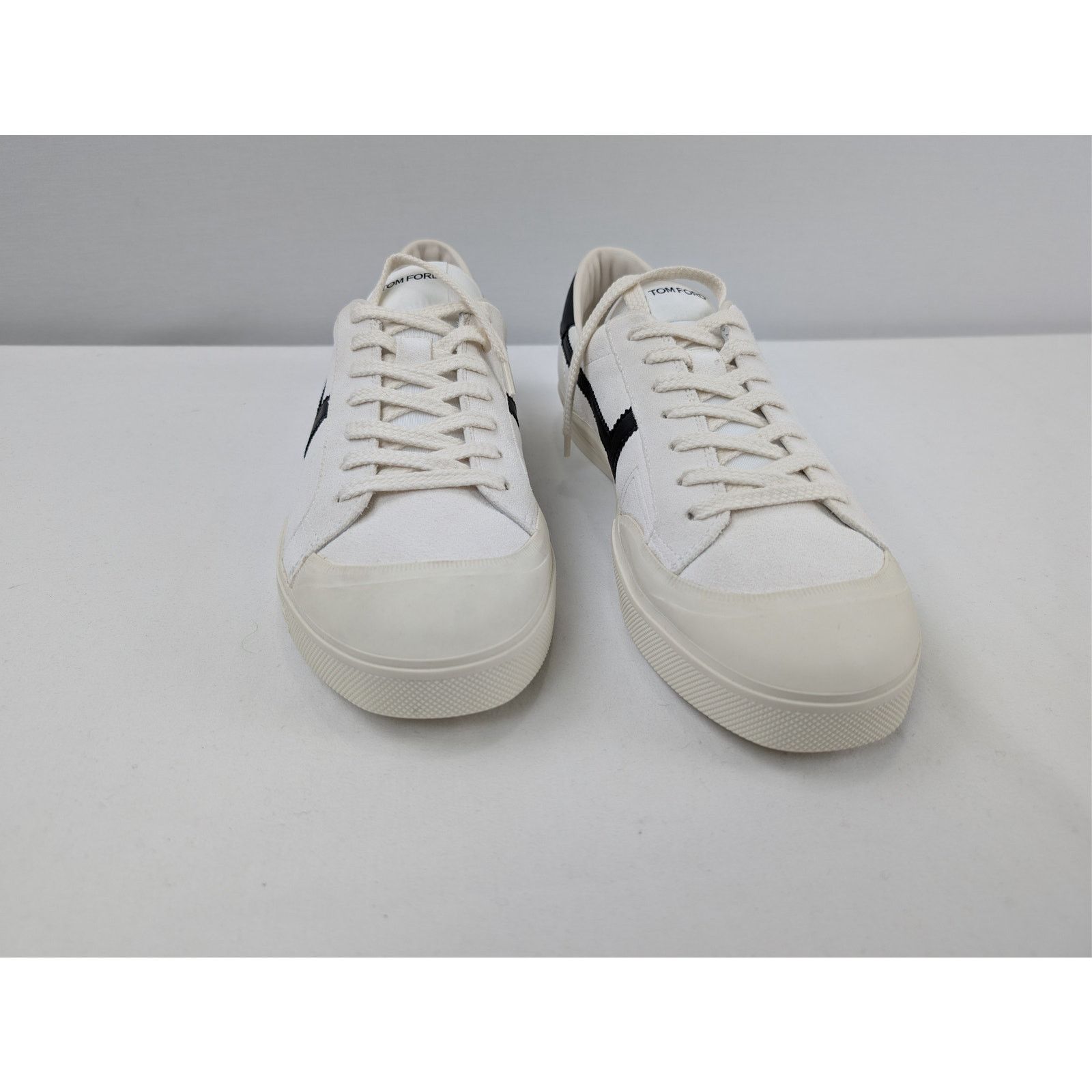 Tom Ford o1rshd1 Jarvis leather low-top sneakers in white/black Size US 8 / EU 41 - 5 Thumbnail